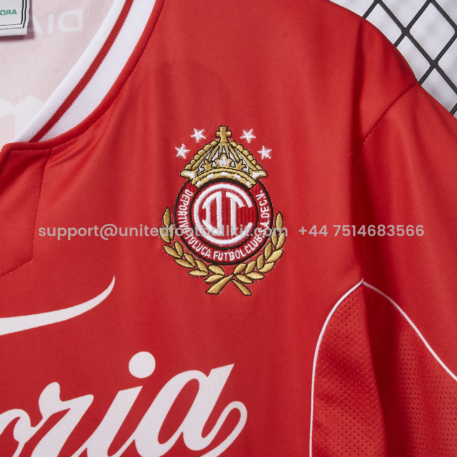 Unitedfootballkit.com | Retro Toluca 1998-99 Home Red Jersey -Customize Name, Number and Patch | Worldwide Shipping