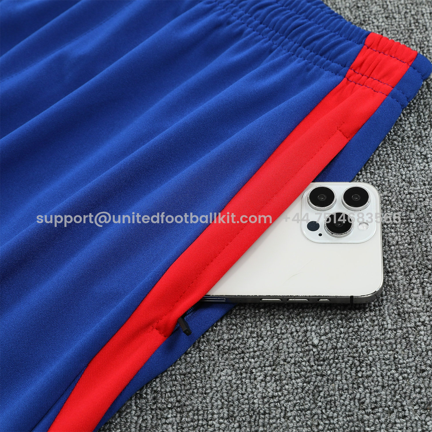 Unitedfootballkit.com | Spain 25-26 POLO Short-Sleeve Training Set - Red Top and Blue Pants -Customize Name, Number and Patch | Worldwide Shipping