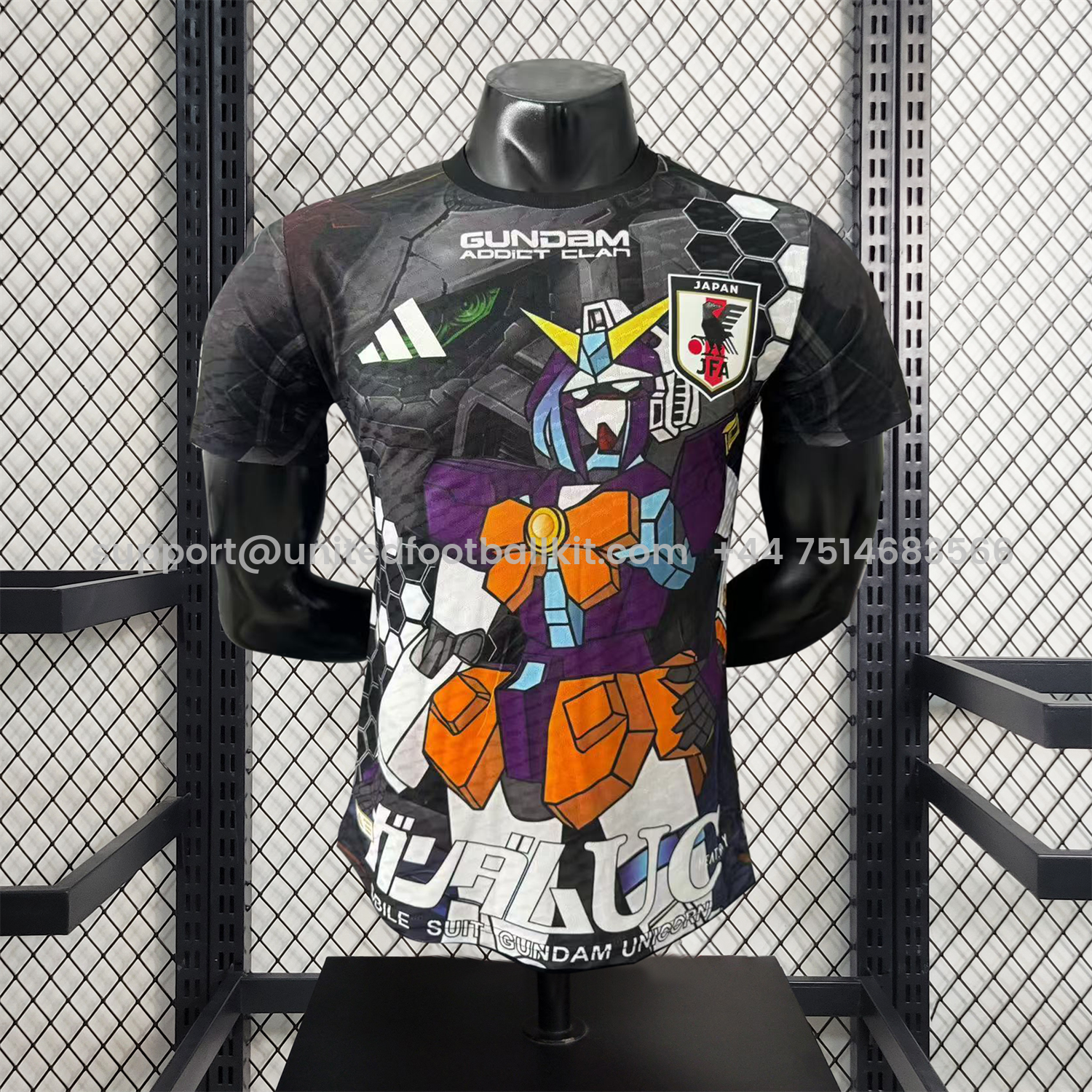 Unitedfootballkit.com | Japan 25-26 Gundam Black Special Edition Jersey - Player Version -Customize Name, Number and Patch | Worldwide Shipping