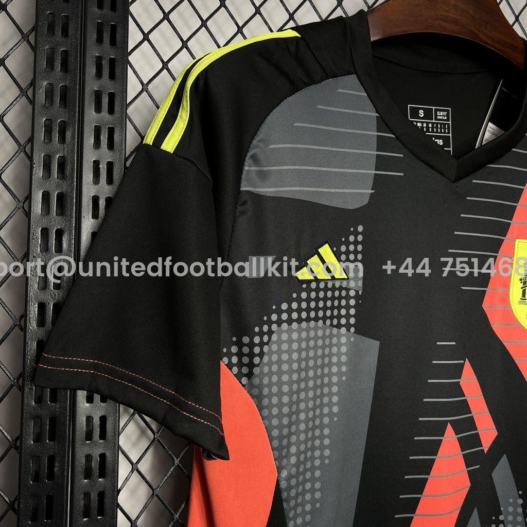 Unitedfootballkit.com | Spain 2024 Black Goalkeeper Jersey - Fans Version -Customize Name, Number and Patch | Worldwide Shipping