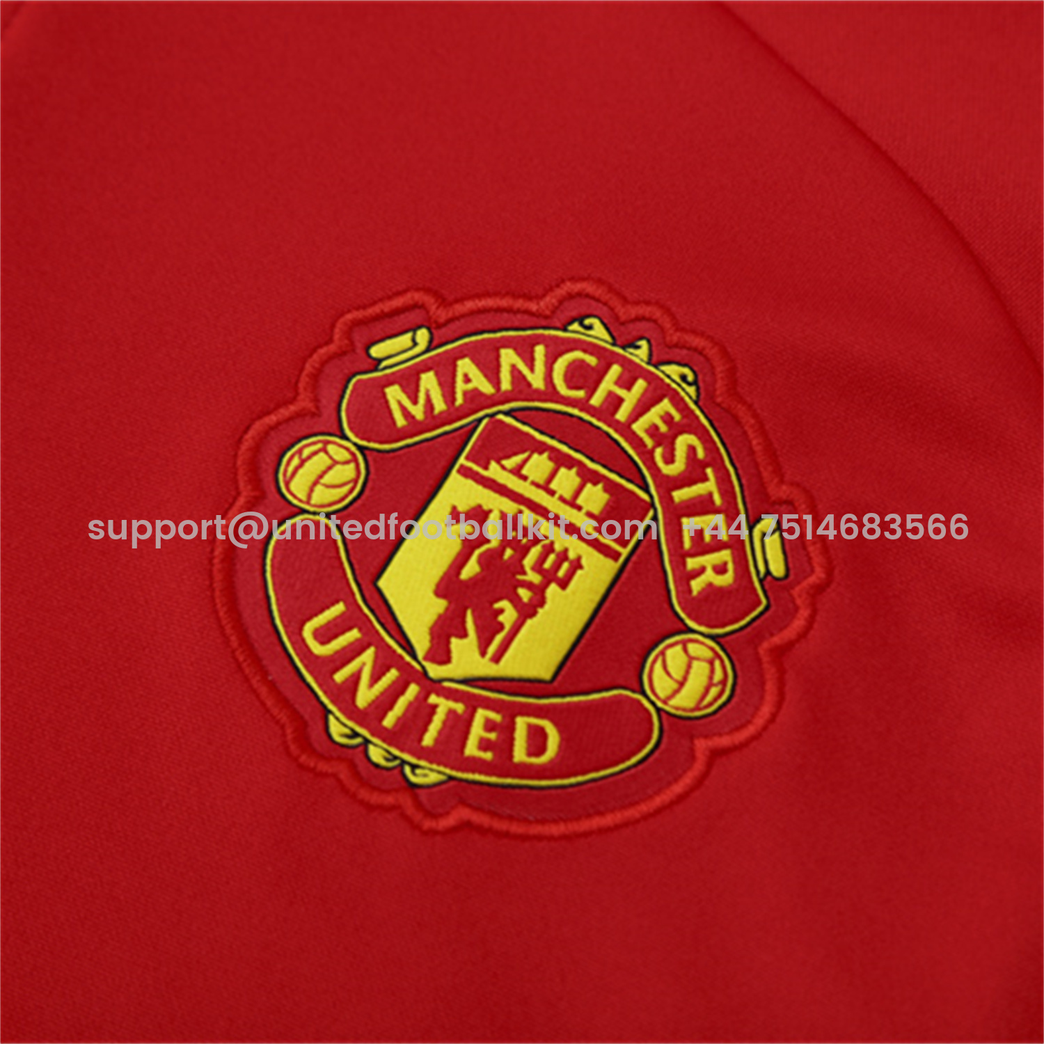 Unitedfootballkit.com | Manchester United 25-26 Long Sleeves Training Set - Red Top & Black Pants -Customize Name, Number and Patch | Worldwide Shipping