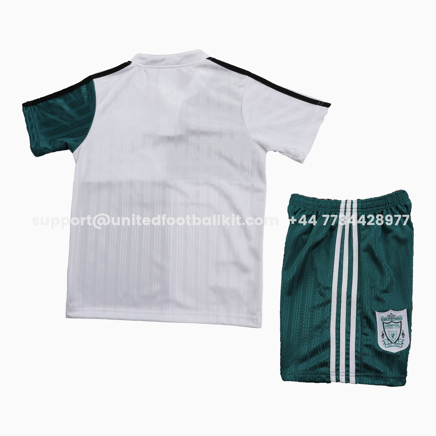 Unitedfootballkit.com | Retro Liver.pool 1995-96 Away White And Green Kids Kit -Customize Name, Number and Patch | Worldwide Shipping