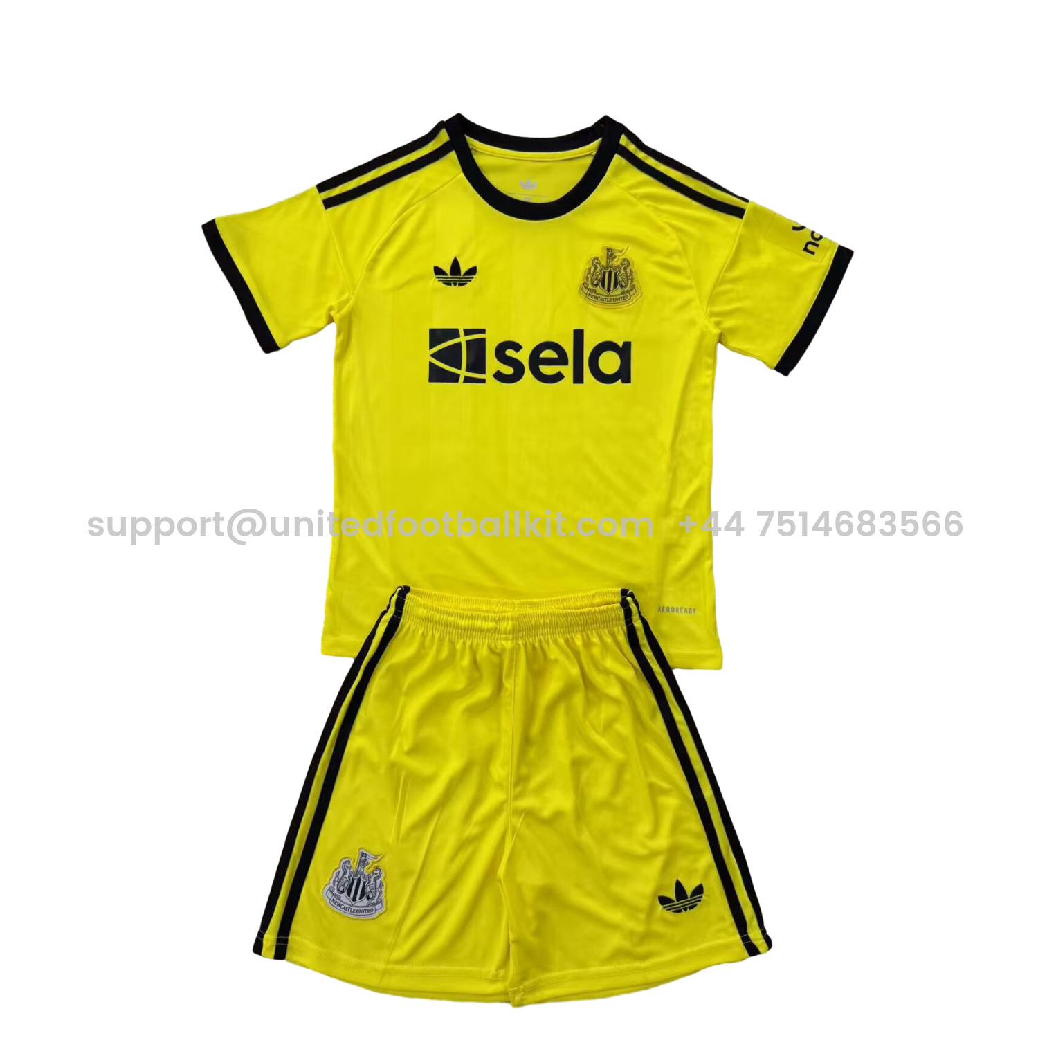 Unitedfootballkit.com | Newcastle United 25-26 Yellow Goalkeeper Men's Adult Jersey Set - Fans Version -Customize Name, Number and Patch | Worldwide Shipping