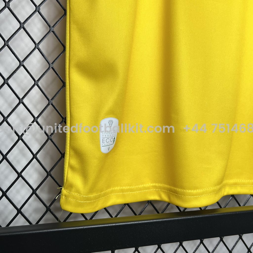 Unitedfootballkit.com | Cádiz Cadiz 24-25 Home Stadium Kids Kit -Customize Name, Number and Patch | Worldwide Shipping
