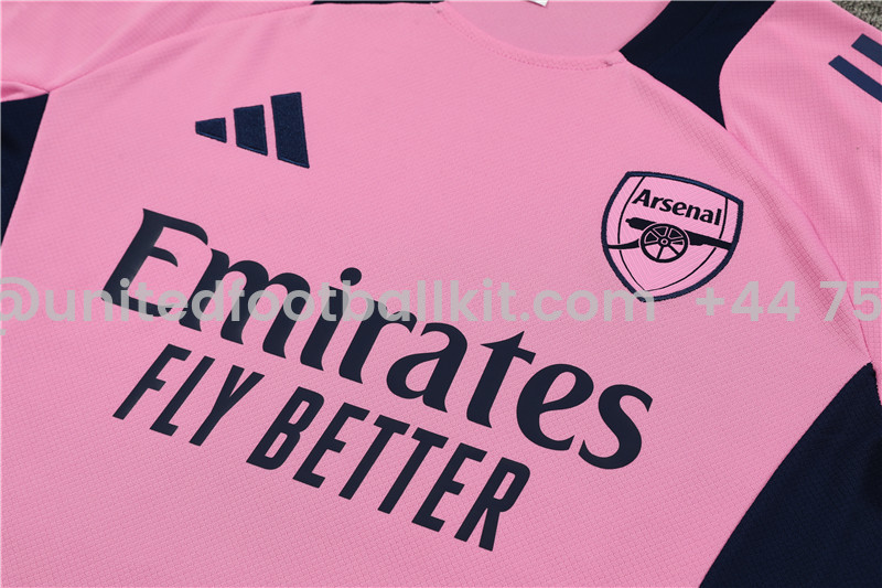 Unitedfootballkit.com | Arsenal 24-25 Short-Sleeve Training Set - Pink -Customize Name, Number and Patch | Worldwide Shipping