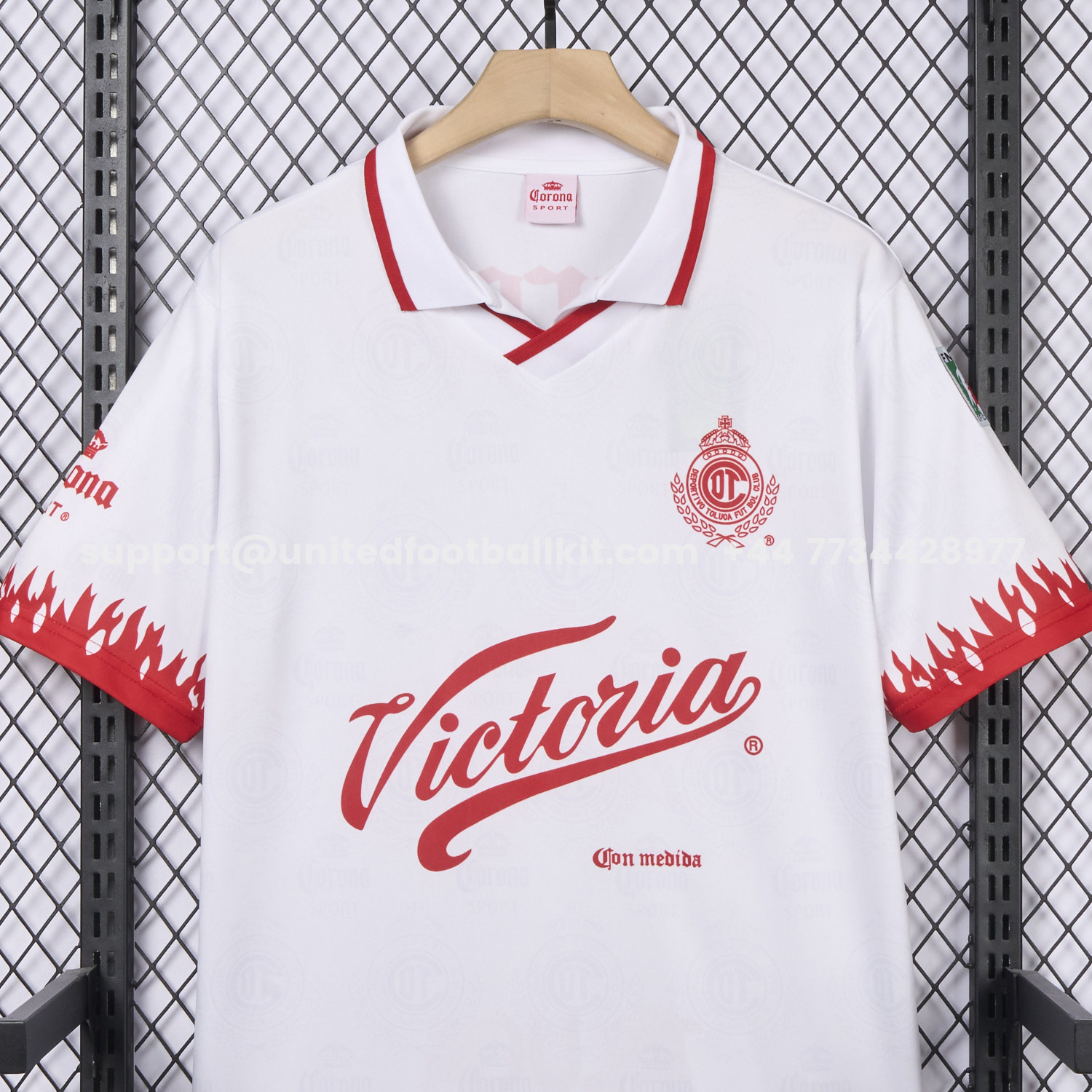 Unitedfootballkit.com | Retro Toluca 1997-98 Away White Jersey -Customize Name, Number and Patch | Worldwide Shipping