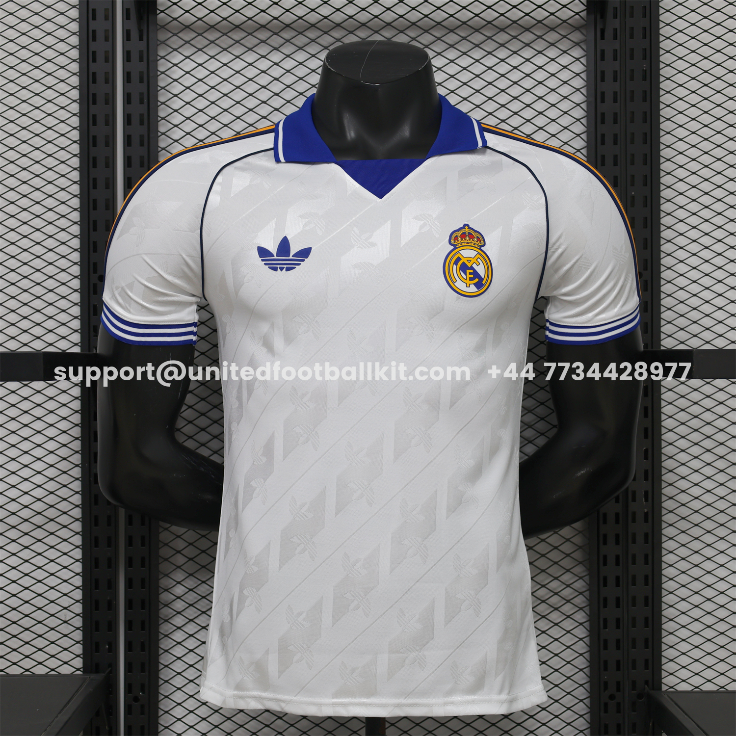 Unitedfootballkit.com | Real Madrid 25-26 Retro Style White Special Jersey - Player Version -Customize Name, Number and Patch | Worldwide Shipping