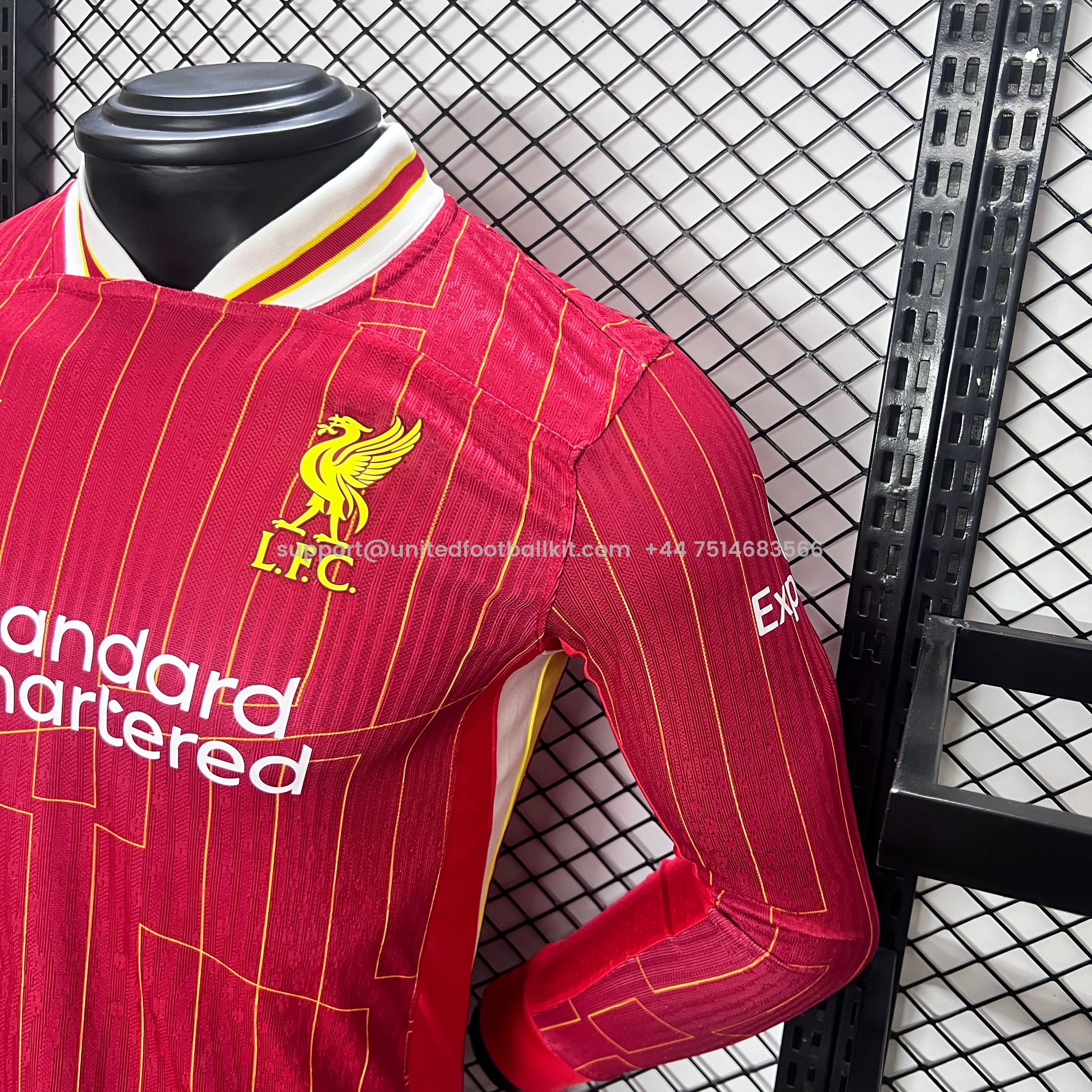 Unitedfootballkit.com | Liver.pool 24-25 Home Long Sleeve Jersey - Player Version -Customize Name, Number and Patch | Worldwide Shipping