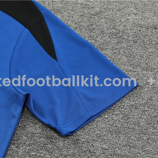 Unitedfootballkit.com | Barcelona 24-25 Short-Sleeve Training Set - Blue and Black -Customize Name, Number and Patch | Worldwide Shipping