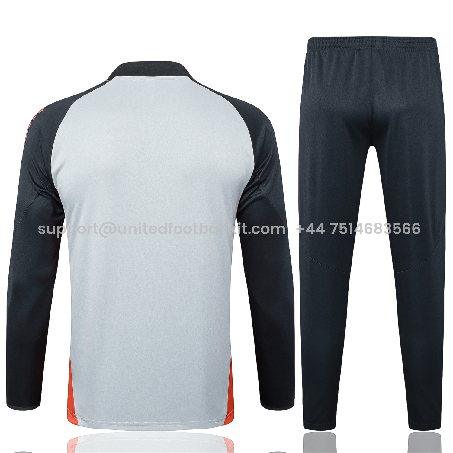 Unitedfootballkit.com | Benfica 25-26 Long Sleeve Training Set - Grey Top and Deep Grey Pants -Customize Name, Number and Patch | Worldwide Shipping