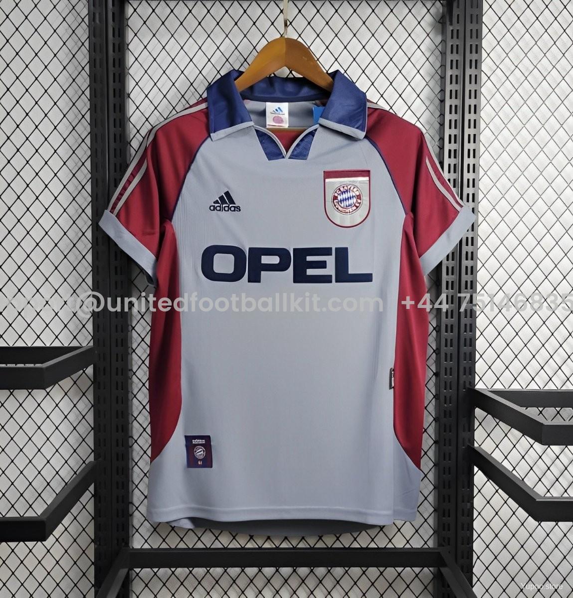 Unitedfootballkit.com | Retro Bayern Munich 1998-99 Third Jersey -Customize Name, Number and Patch | Worldwide Shipping