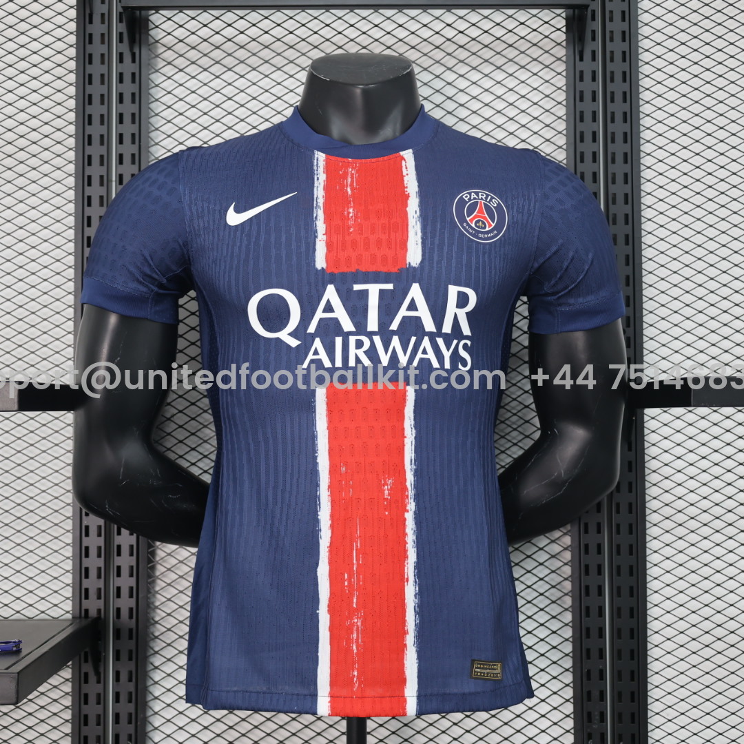 Unitedfootballkit.com | Paris Saint-Germain PSG 24-25 Home Stadium Jersey - Player Version -Customize Name, Number and Patch | Worldwide Shipping
