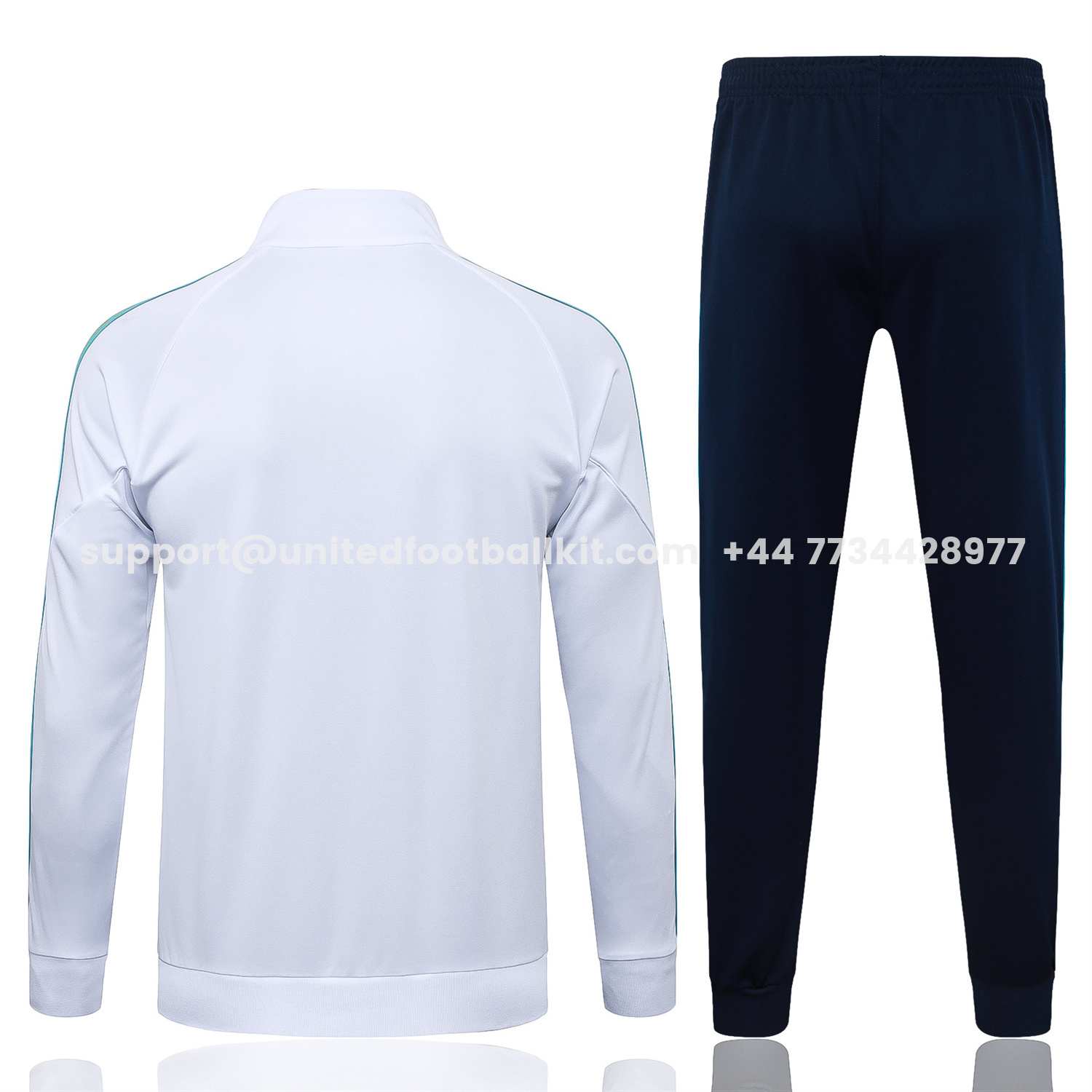 Unitedfootballkit.com | Marseille 25-26 Long Sleeve Training Set - White Top & Dark Blue Pants -Customize Name, Number and Patch | Worldwide Shipping