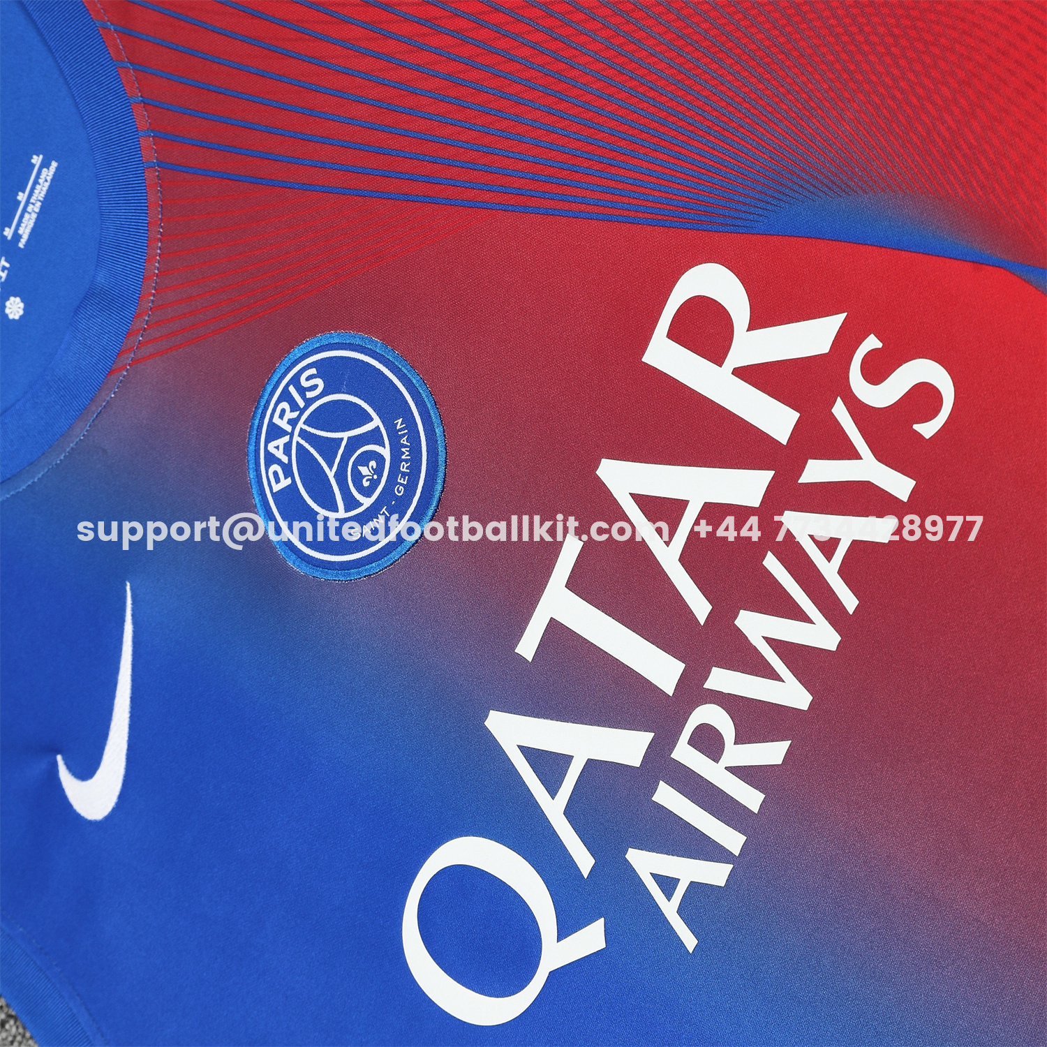 Unitedfootballkit.com | Paris Saint-Germain PSG 25-26 Vest Training Set - Red And Blue Lines Vest & Blue Shorts -Customize Name, Number and Patch | Worldwide Shipping