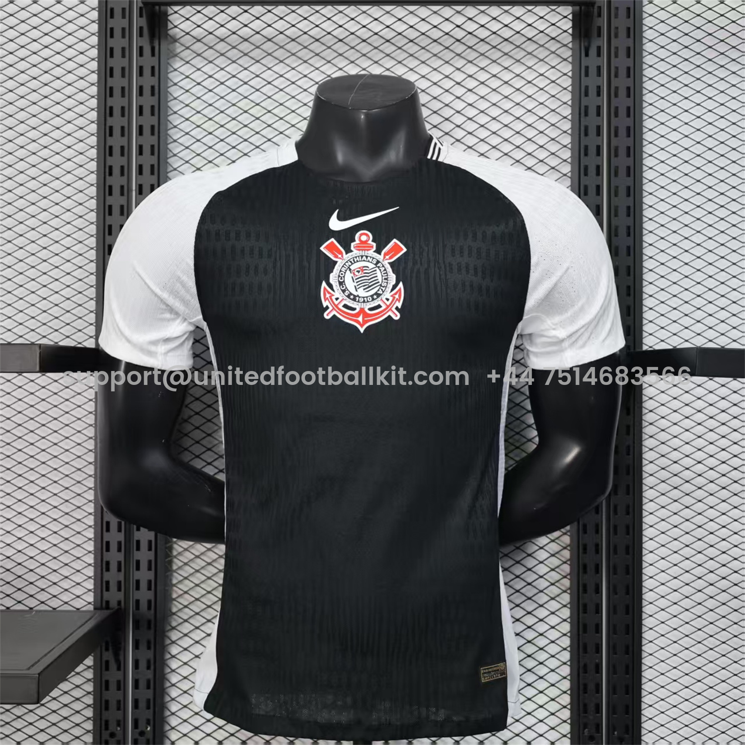 Unitedfootballkit.com | Corinthians 25-26 Black Away Jersey - Player Version -Customize Name, Number and Patch | Worldwide Shipping