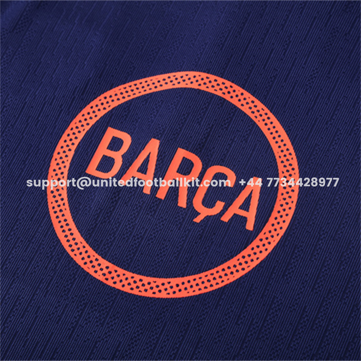 Unitedfootballkit.com | Barcelona 25-26 Kids Long Sleeve Training Set - Royal Blue Top Orange Sponsor & Royal Blue Pants -Customize Name, Number and Patch | Worldwide Shipping