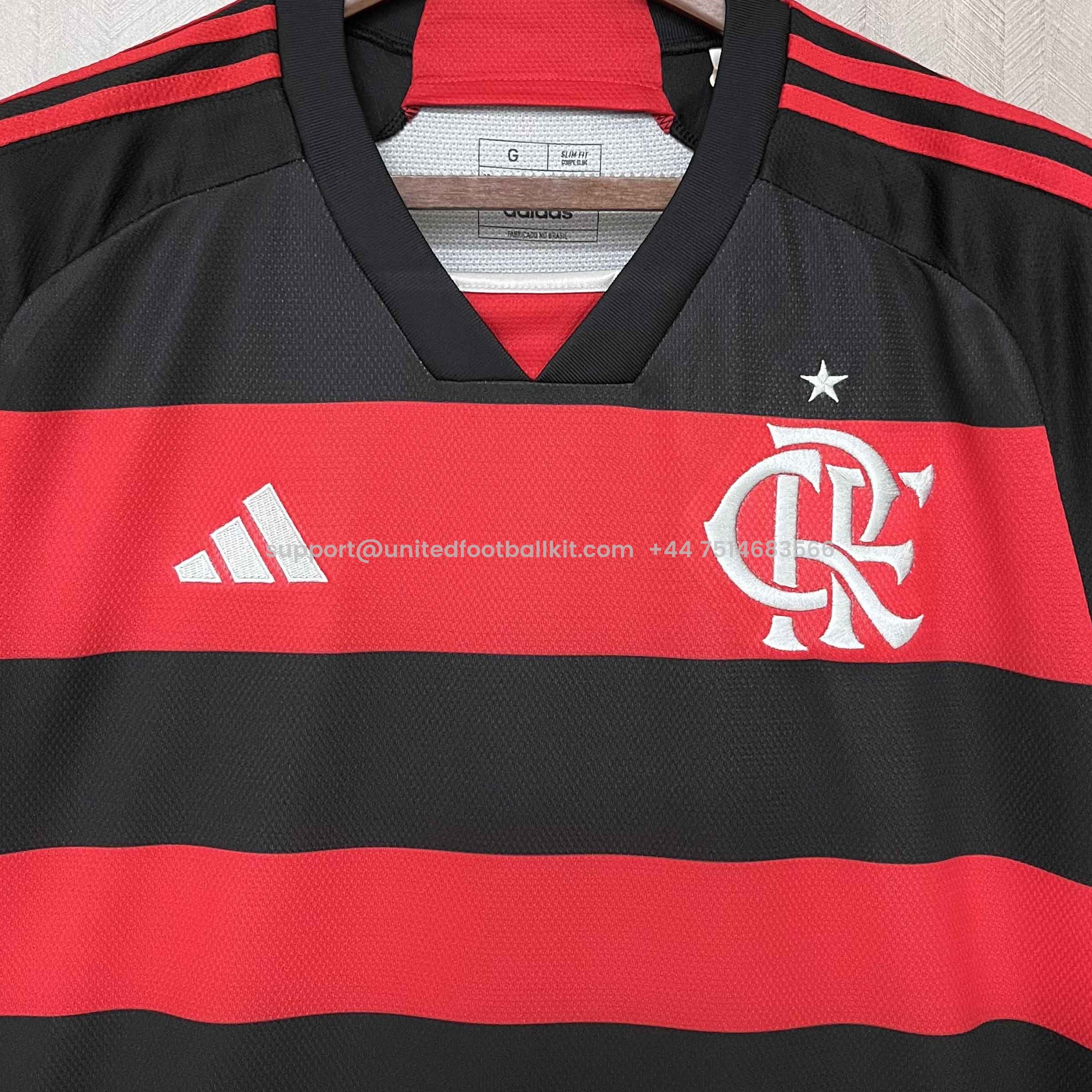 Unitedfootballkit.com | Flamengo 24-25 Home Stadium Jersey - Fans Version -Customize Name, Number and Patch | Worldwide Shipping