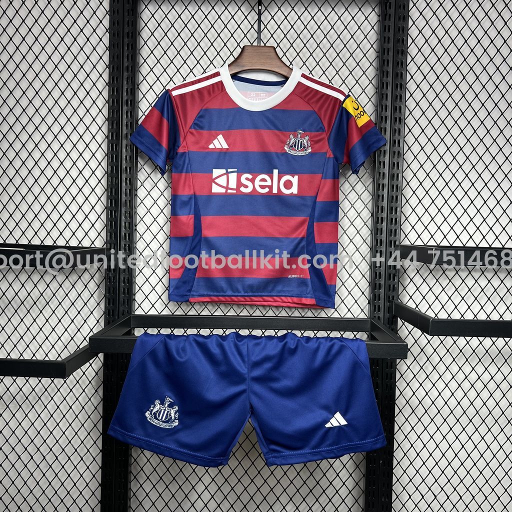Unitedfootballkit.com | Newcastle United 24-25 Away Kids Kit -Customize Name, Number and Patch | Worldwide Shipping