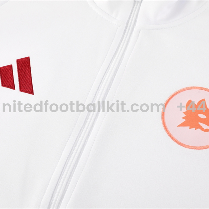 Unitedfootballkit.com | AS Roma 24-25 Originals LFSTLR Jacket Training Tracksuit - White Top and Red Pant -Customize Name, Number and Patch | Worldwide Shipping