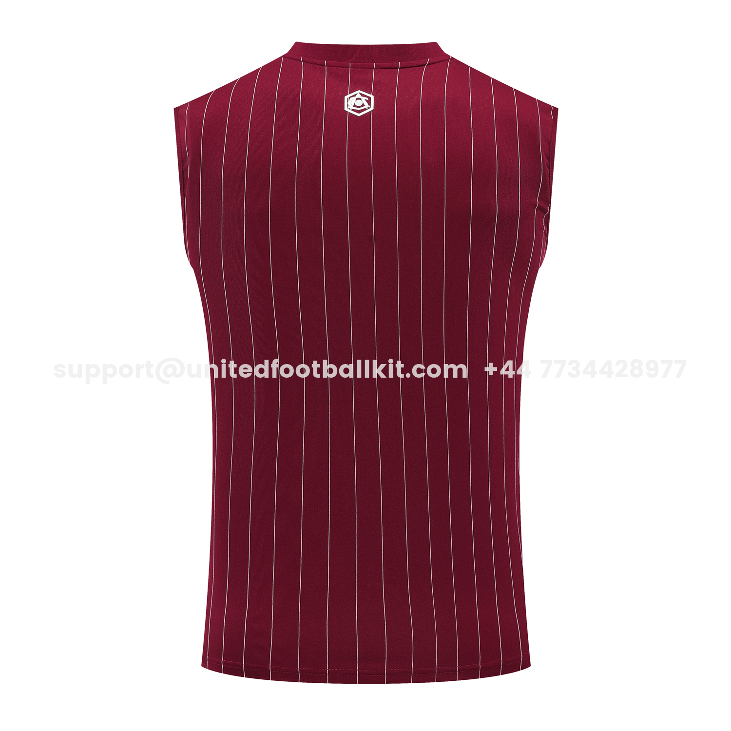 Unitedfootballkit.com | Arsenal 25-26 Retro Style Vest Training Set - Burgundy With White Stripes Top & Pants -Customize Name, Number and Patch | Worldwide Shipping