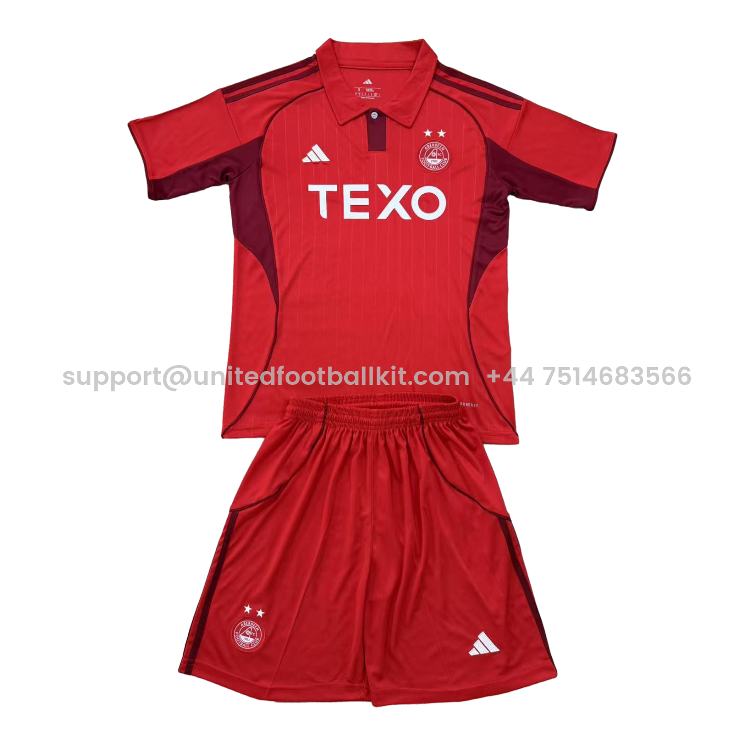 Unitedfootballkit.com | Aberdeen 25-26 Home Men's Adult Jersey Set - Fans Version -Customize Name, Number and Patch | Worldwide Shipping