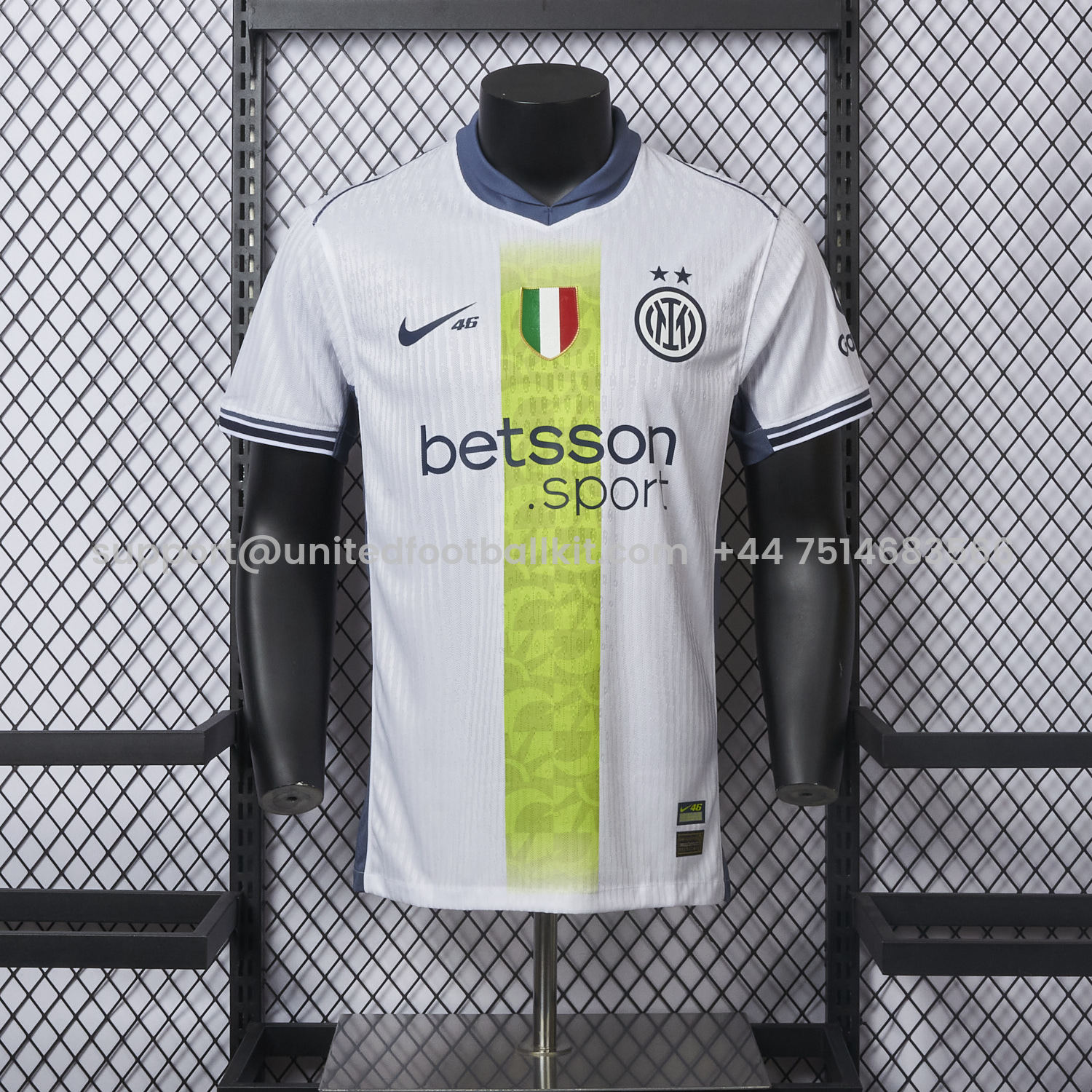 Unitedfootballkit.com | Inter Milan 24-25 Valentino Rossi Special Edition Away Jersey - Player Version -Customize Name, Number and Patch | Worldwide Shipping
