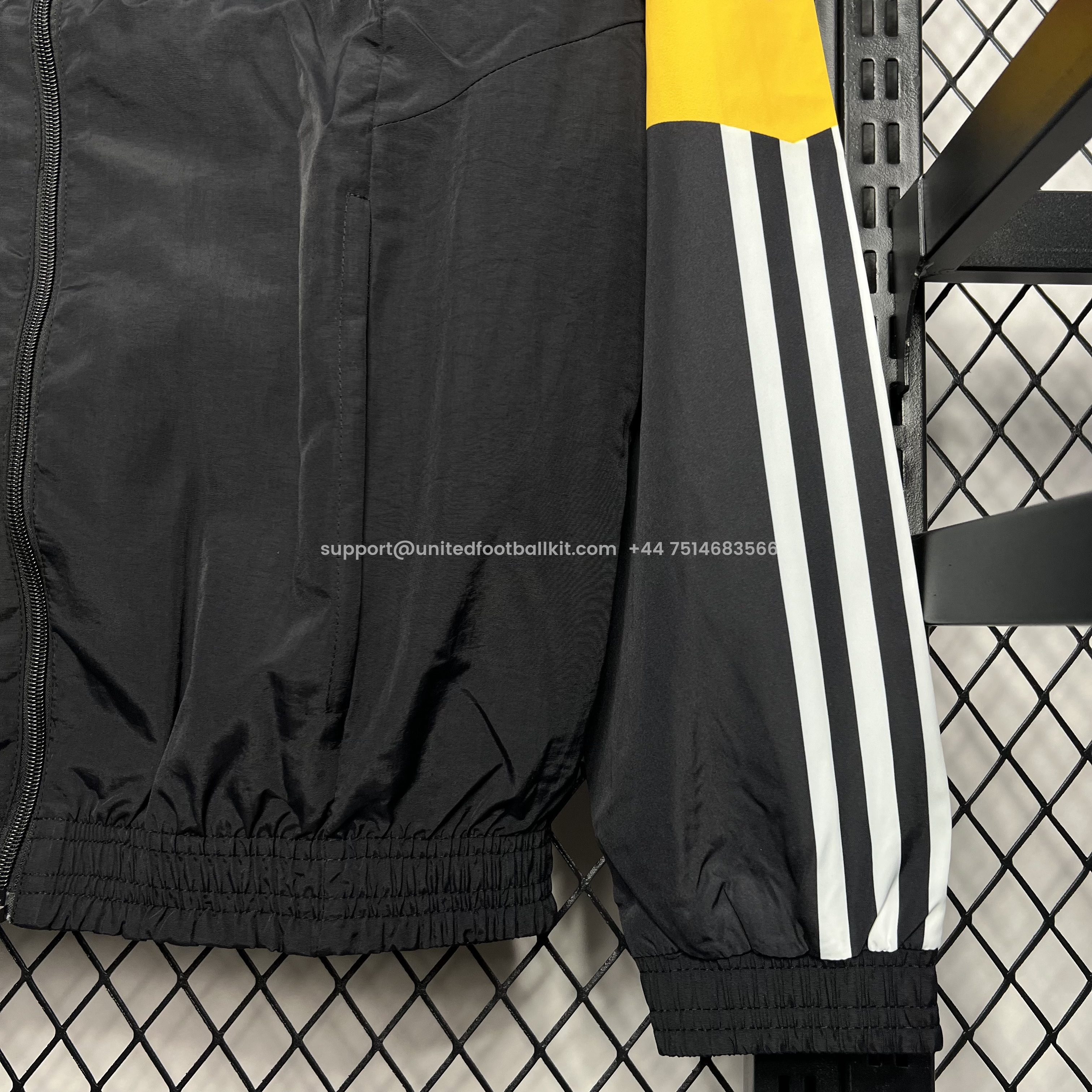 Unitedfootballkit.com | Germany 2024 Black Windbreaker - Player Version -Customize Name, Number and Patch | Worldwide Shipping