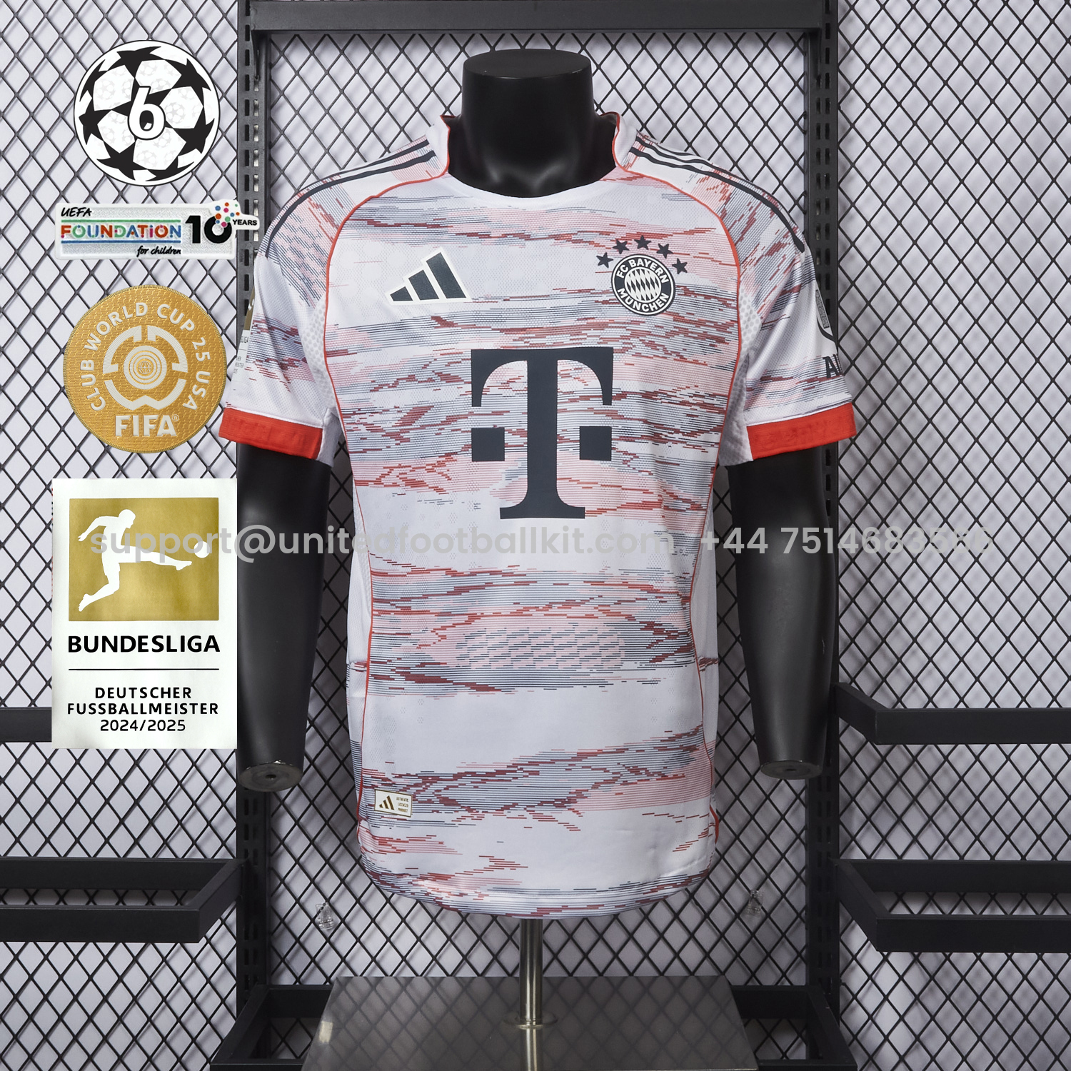 Unitedfootballkit.com | Bayern Munich 25-26 Away White Jersey - Player Version -Customize Name, Number and Patch | Worldwide Shipping