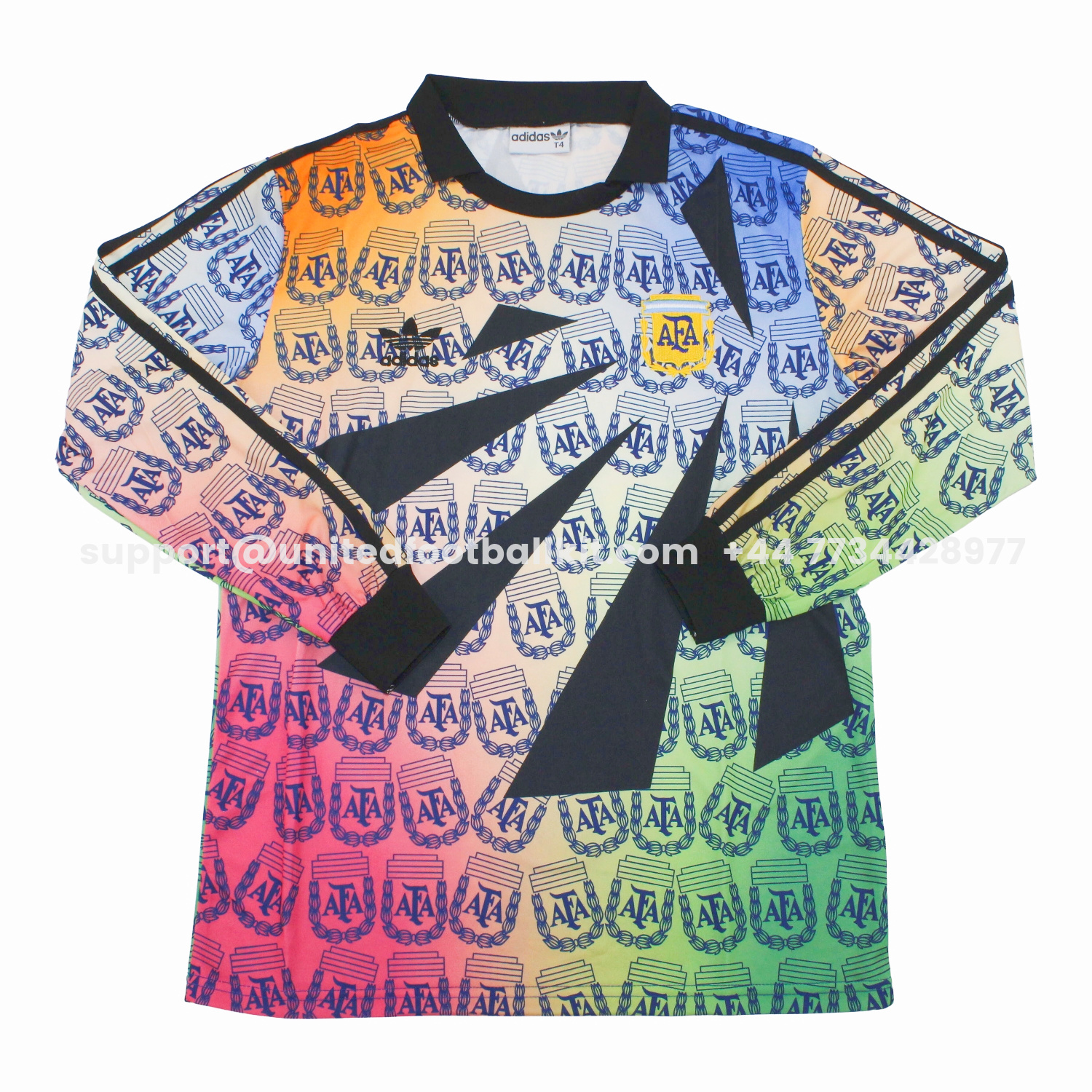 Unitedfootballkit.com | Retro Argentina 1994 Multicolor Goalkeeper Long Sleeves Jersey -Customize Name, Number and Patch | Worldwide Shipping