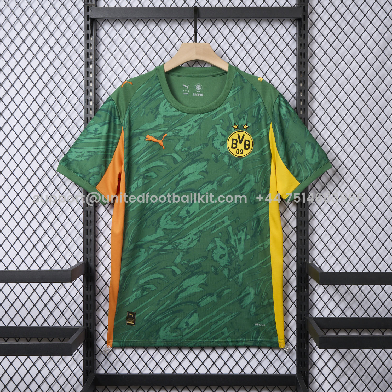 Unitedfootballkit.com | Dortmund 25-26 Green Goalkeeper Unsponsored Jersey - Fans Version -Customize Name, Number and Patch | Worldwide Shipping