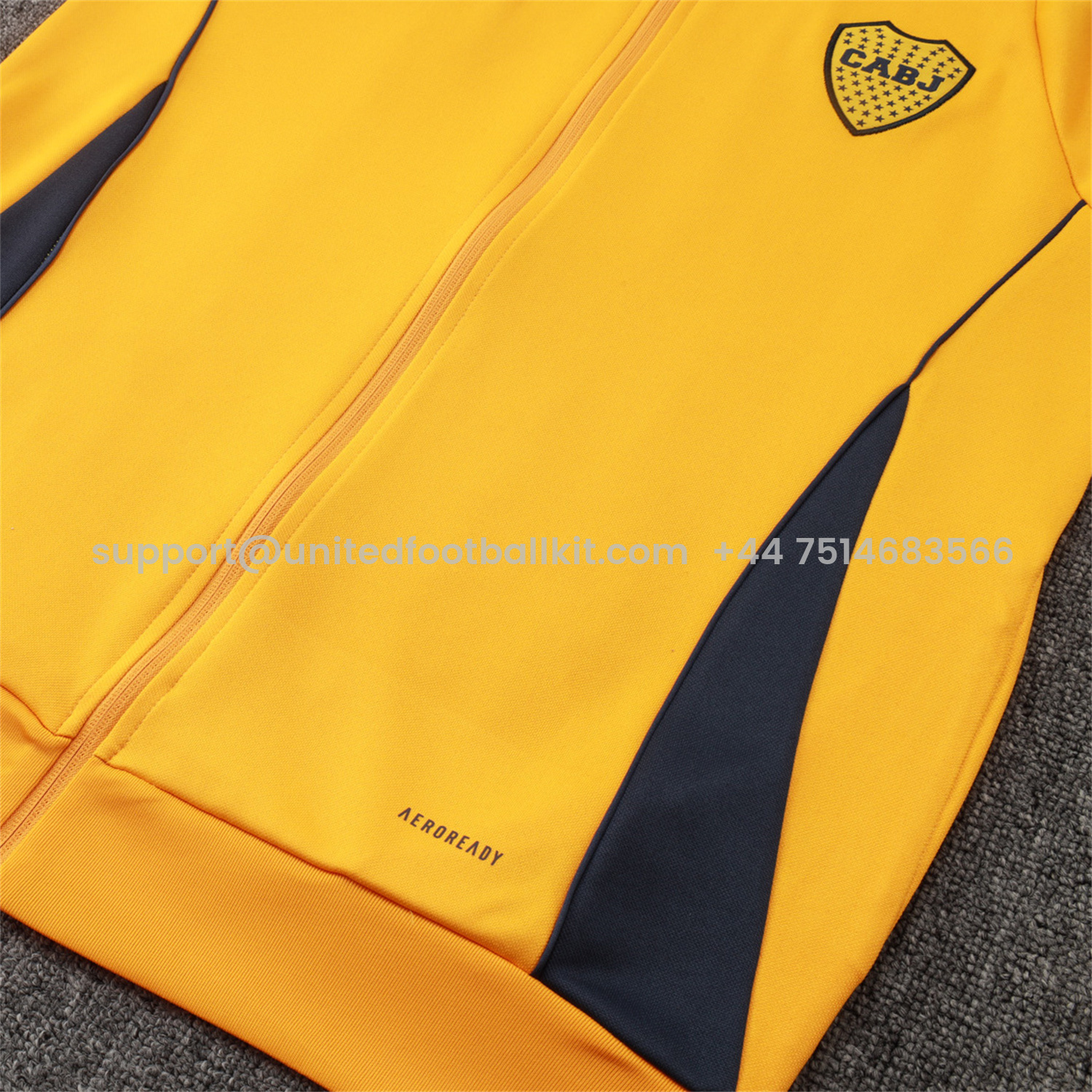Unitedfootballkit.com | Boca Juniors 24-25 Jacket Training Tracksuit - Yellow Top and Pants -Customize Name, Number and Patch | Worldwide Shipping