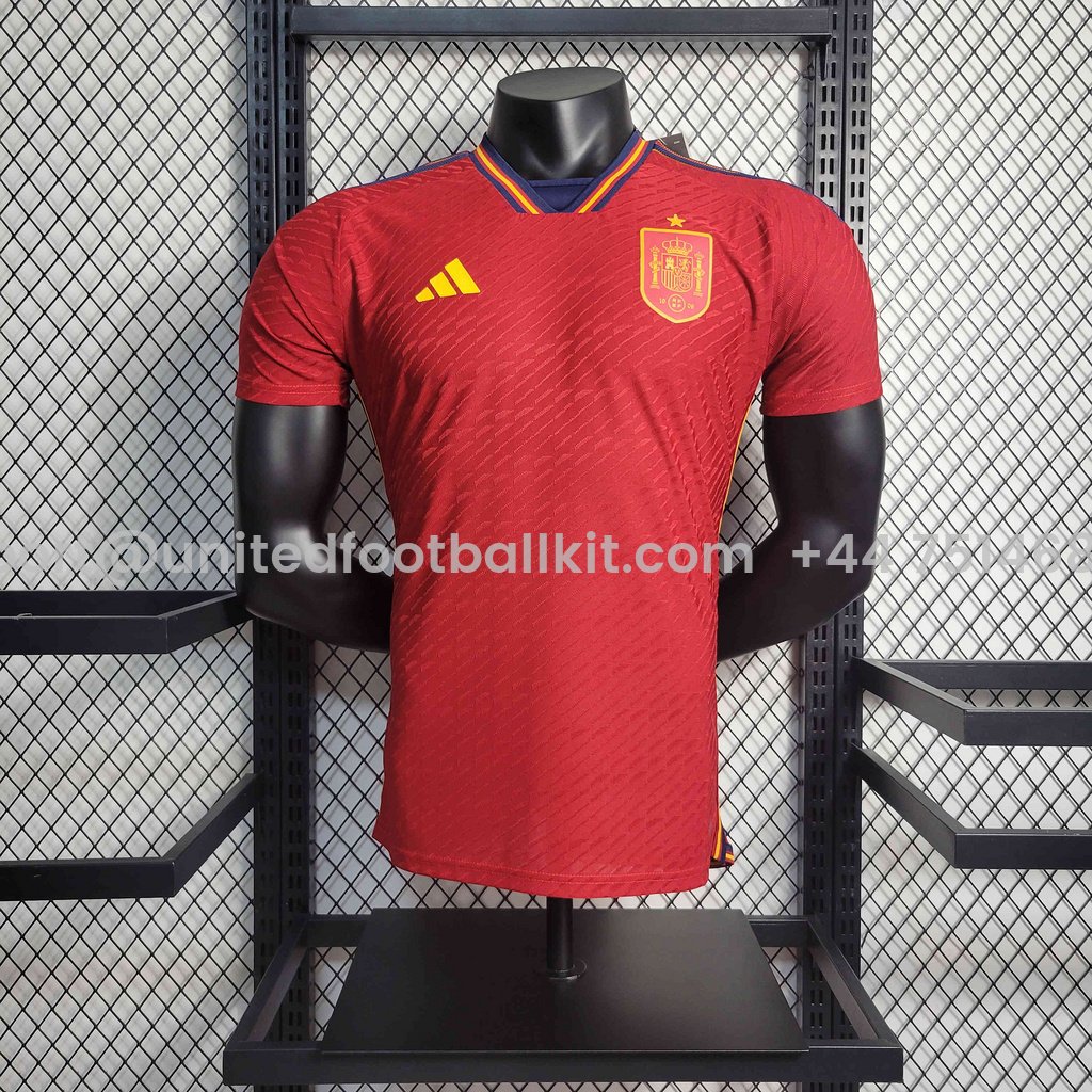 Unitedfootballkit.com | Spain 22-23 Home Jersey - Player Version -Customize Name, Number and Patch | Worldwide Shipping