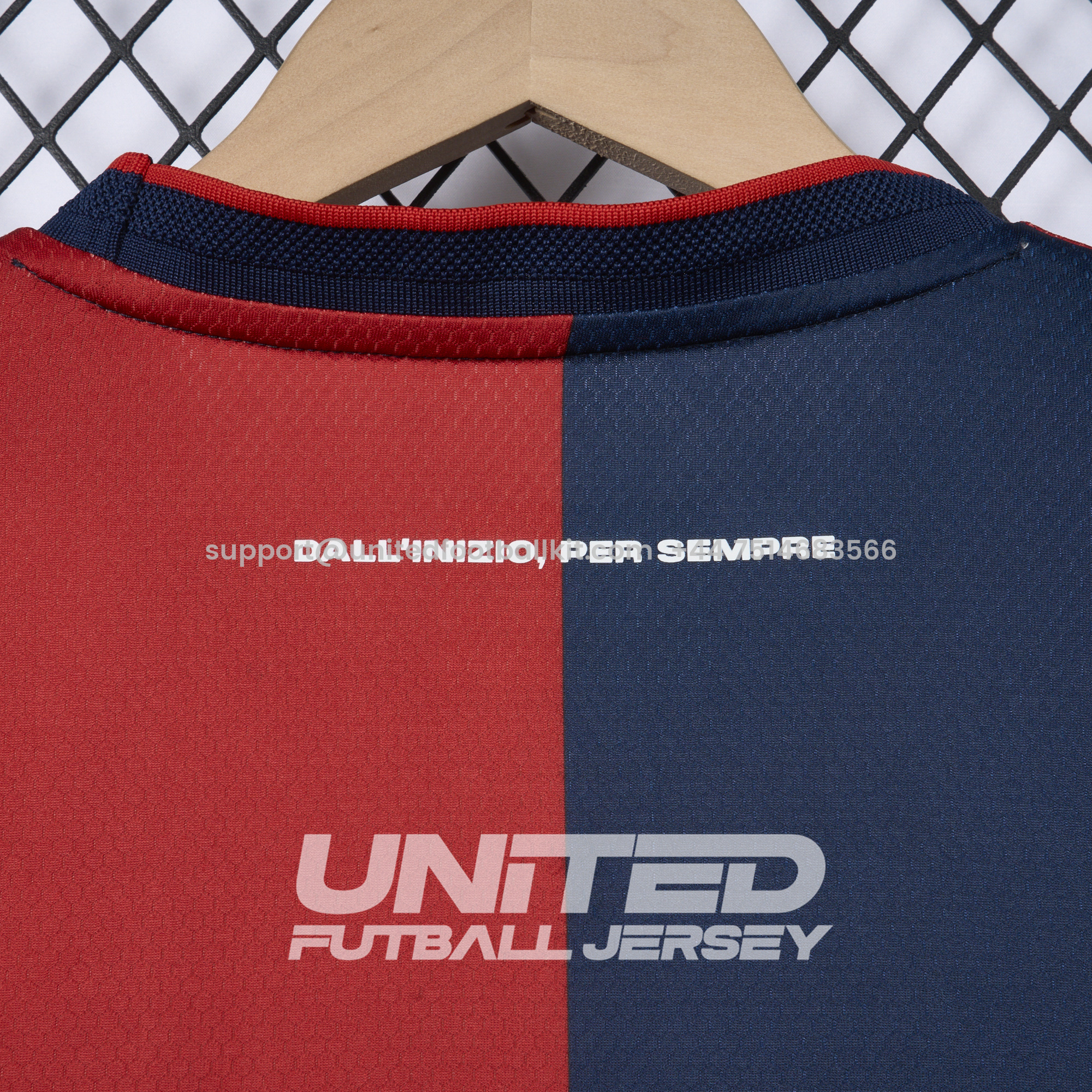 Unitedfootballkit.com | Genoa 24-25 Home Unsponsored Jersey - Fans Version -Customize Name, Number and Patch | Worldwide Shipping