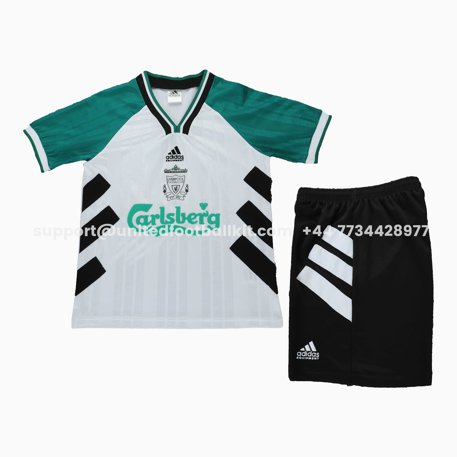 Unitedfootballkit.com | Retro Liver.pool 1993-95 Away Kids Kit -Customize Name, Number and Patch | Worldwide Shipping
