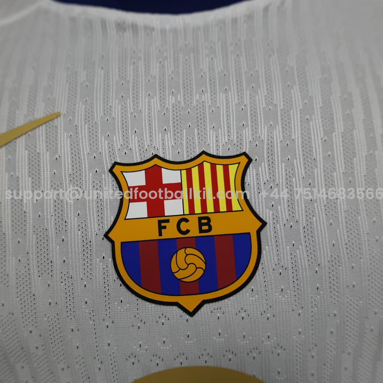 Unitedfootballkit.com | Barcelona 24-25 White Special Edition Jersey - Player Version -Customize Name, Number and Patch | Worldwide Shipping