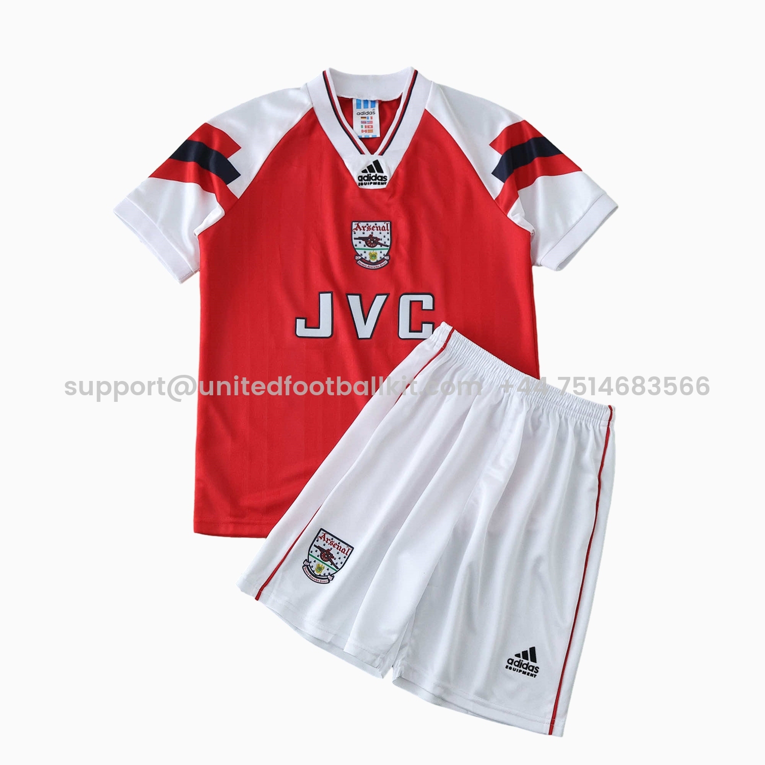 Unitedfootballkit.com | Retro Arsenal 1992-94 Home Kids Kit -Customize Name, Number and Patch | Worldwide Shipping