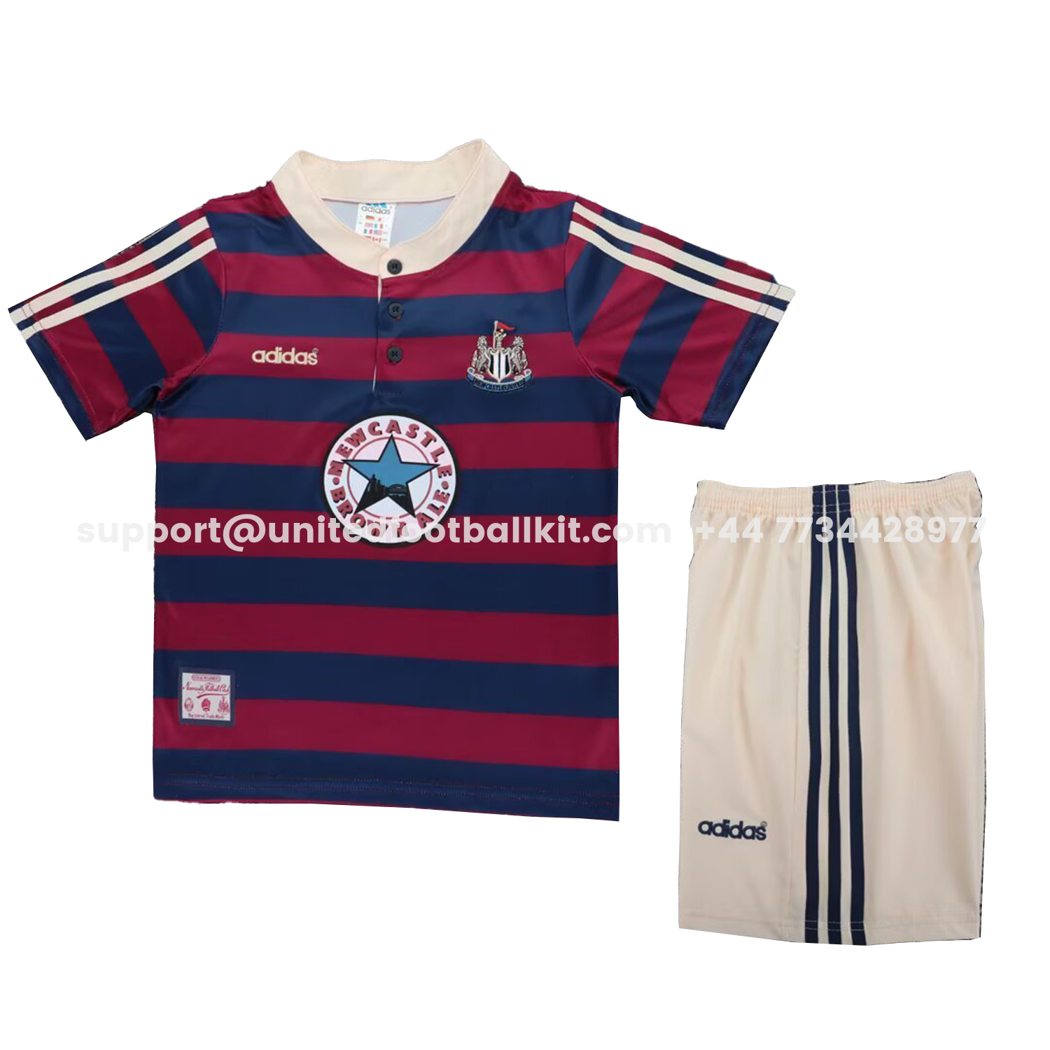 Unitedfootballkit.com | Retro Newcastle United 1995-97 Away Kids Kit -Customize Name, Number and Patch | Worldwide Shipping