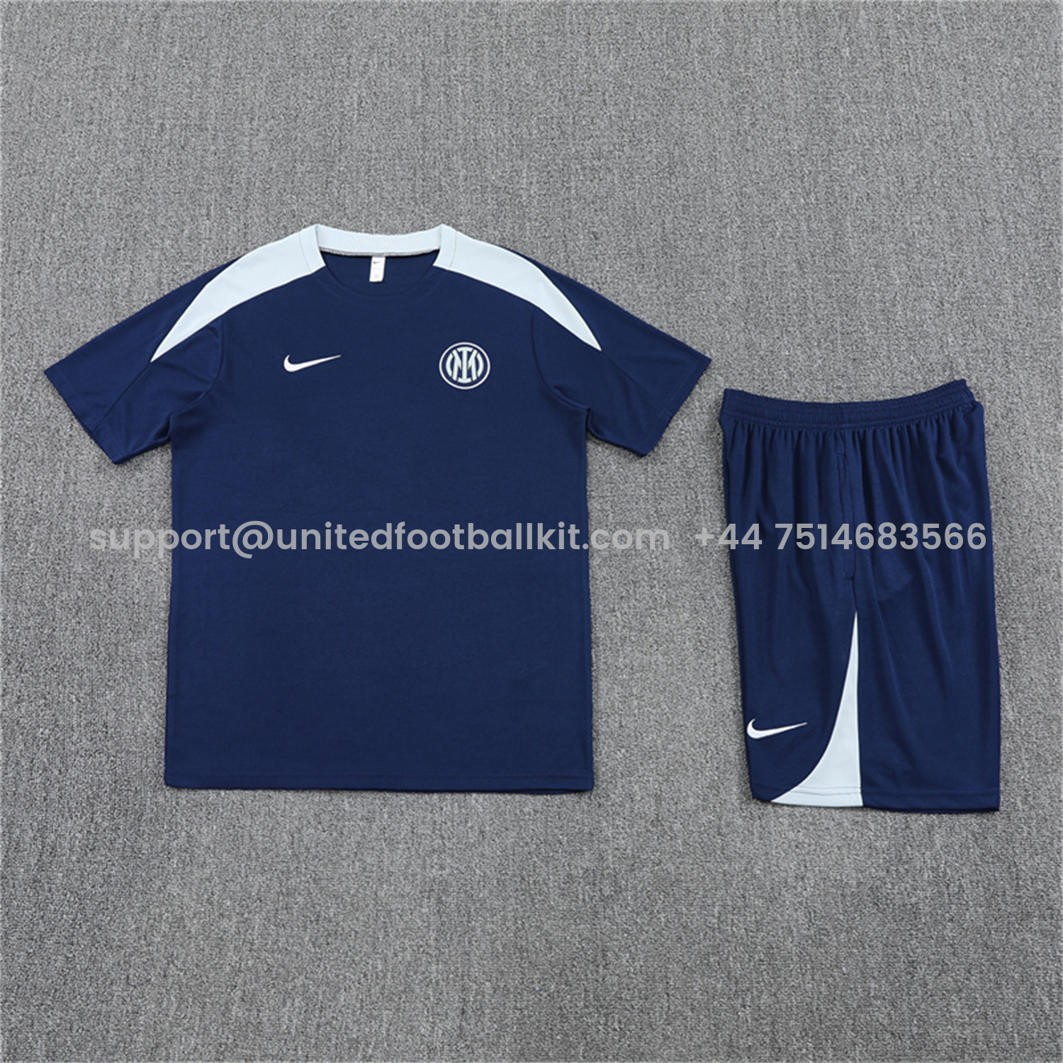 Unitedfootballkit.com | Inter Milan 25-26 Short-Sleeve Training Set - Deep Blue Top & Deep Blue shorts -Customize Name, Number and Patch | Worldwide Shipping