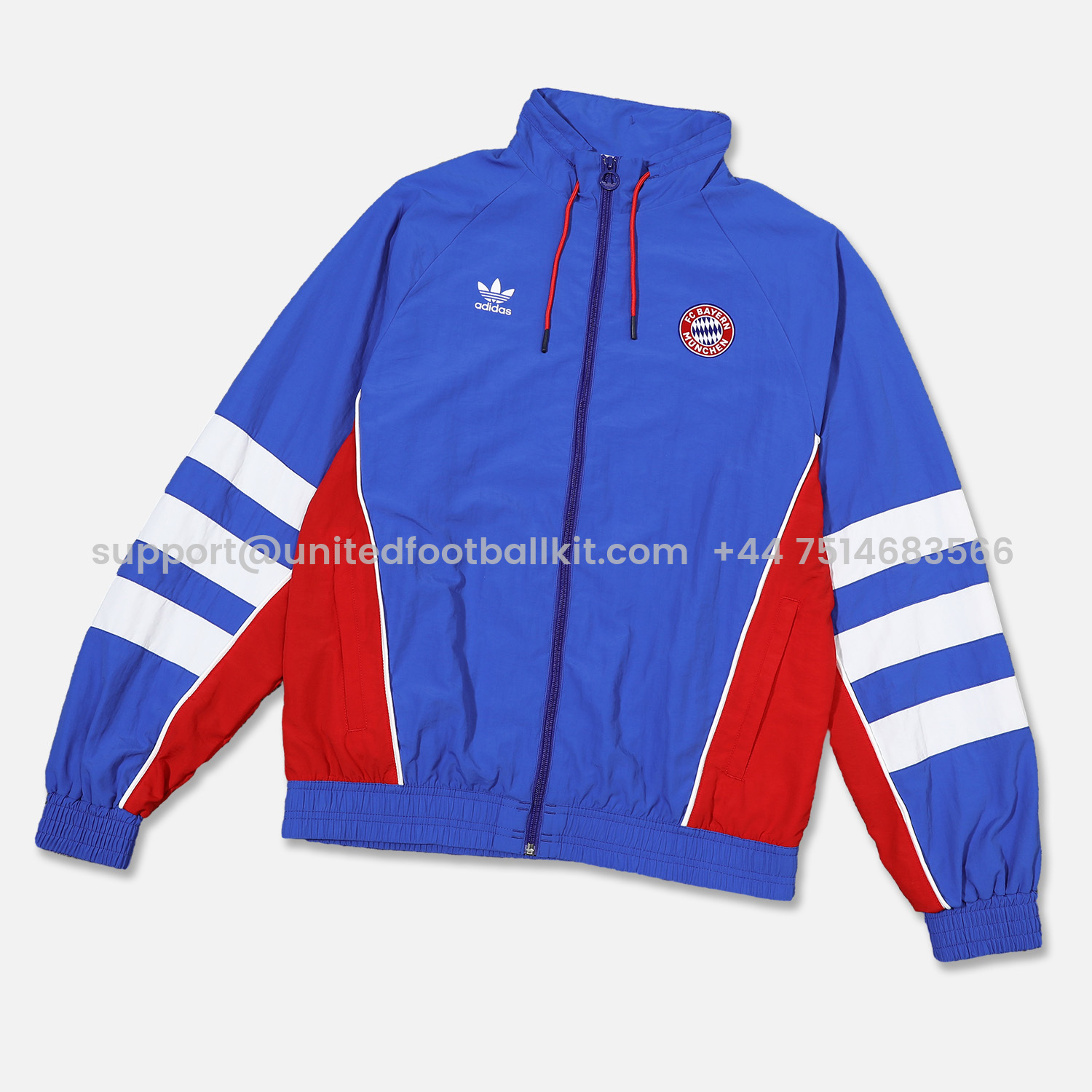 Unitedfootballkit.com | Bayern Munich 24-25 Blue Throwback Windbreaker Suit - Jackets & Pants -Customize Name, Number and Patch | Worldwide Shipping