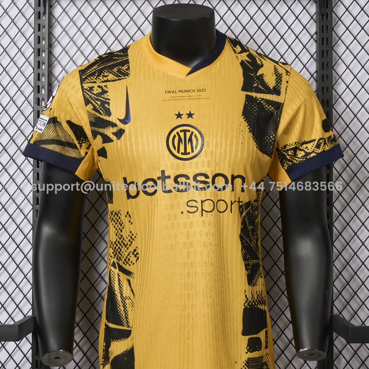 Unitedfootballkit.com | Inter Milan 24-25 Third Champions League Final Jersey - Player Version -Customize Name, Number and Patch | Worldwide Shipping