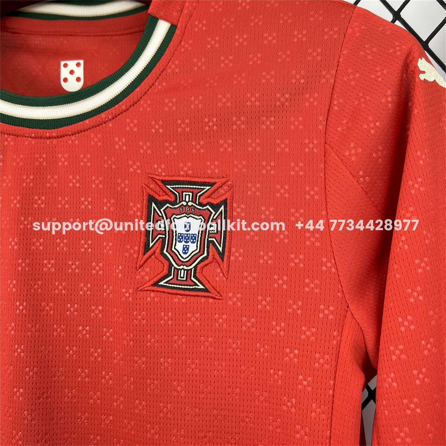 Unitedfootballkit.com | Portugal 2025-26 Home Long Sleeves Kids Kit -Customize Name, Number and Patch | Worldwide Shipping