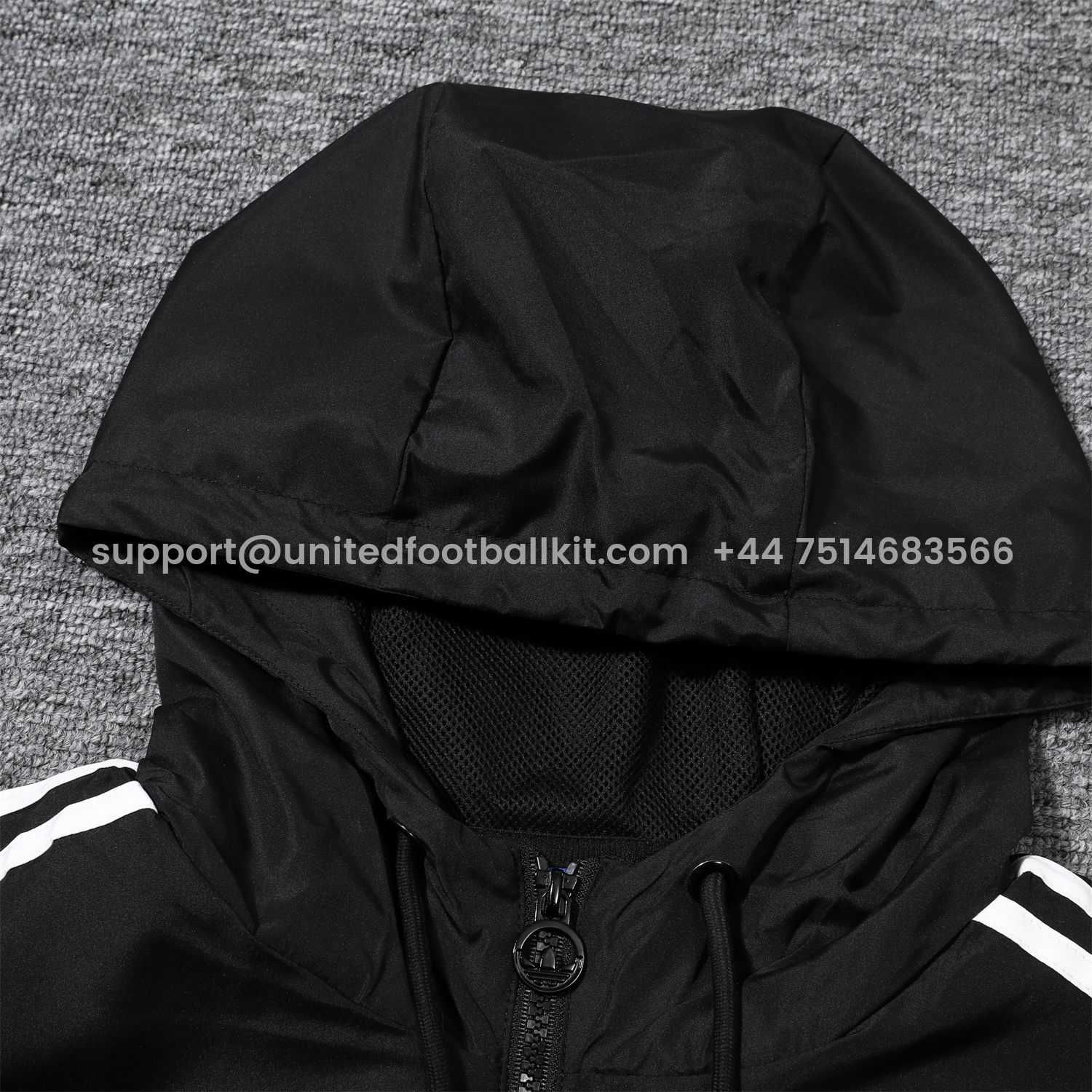 Unitedfootballkit.com | Juventus 25-26 Terrace Icon Windbreaker Jacket - Black -Customize Name, Number and Patch | Worldwide Shipping
