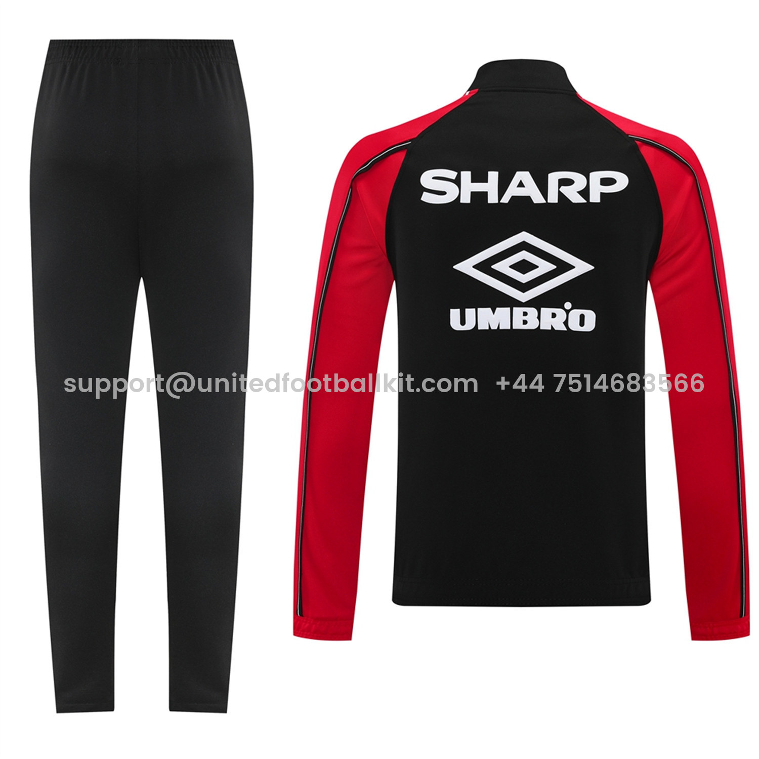 Unitedfootballkit.com | Manchester United 25-26 Throwback 98-99 Style Jacket Training Tracksuit - Black -Customize Name, Number and Patch | Worldwide Shipping