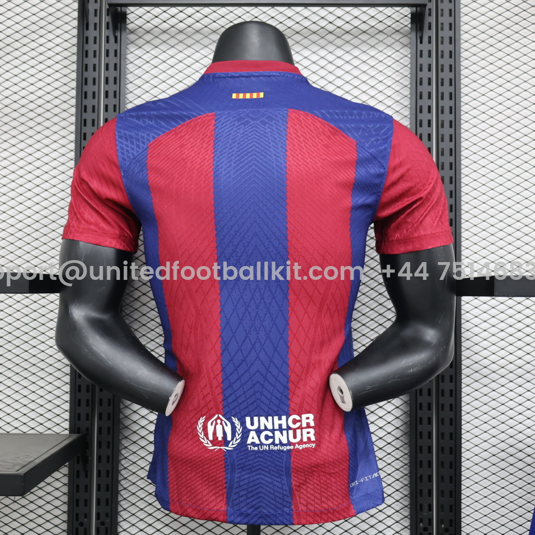 Unitedfootballkit.com | Barcelona X RS Iconic Tongue Jersey - Player Version -Customize Name, Number and Patch | Worldwide Shipping