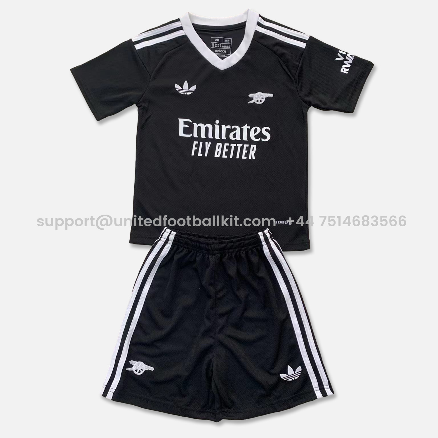 Unitedfootballkit.com | Arsenal 24-25 Full Black Goalkeeper Men's Adult Jersey Set - Fans Version -Customize Name, Number and Patch | Worldwide Shipping