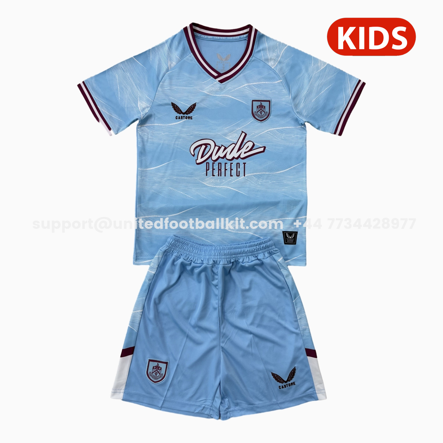 Unitedfootballkit.com | Burnley 25-26 Away Kids Kit -Customize Name, Number and Patch | Worldwide Shipping