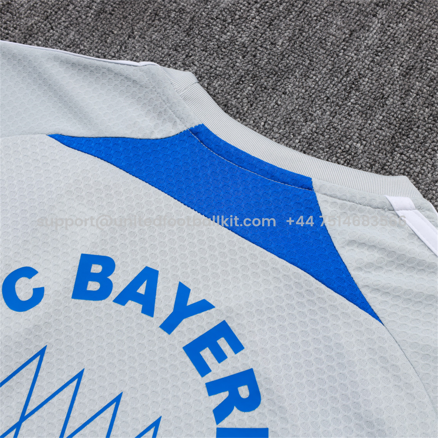 Unitedfootballkit.com | Bayern Munich 25-26 Short-Sleeve Training Set - Grey Throwback Top & Shorts -Customize Name, Number and Patch | Worldwide Shipping