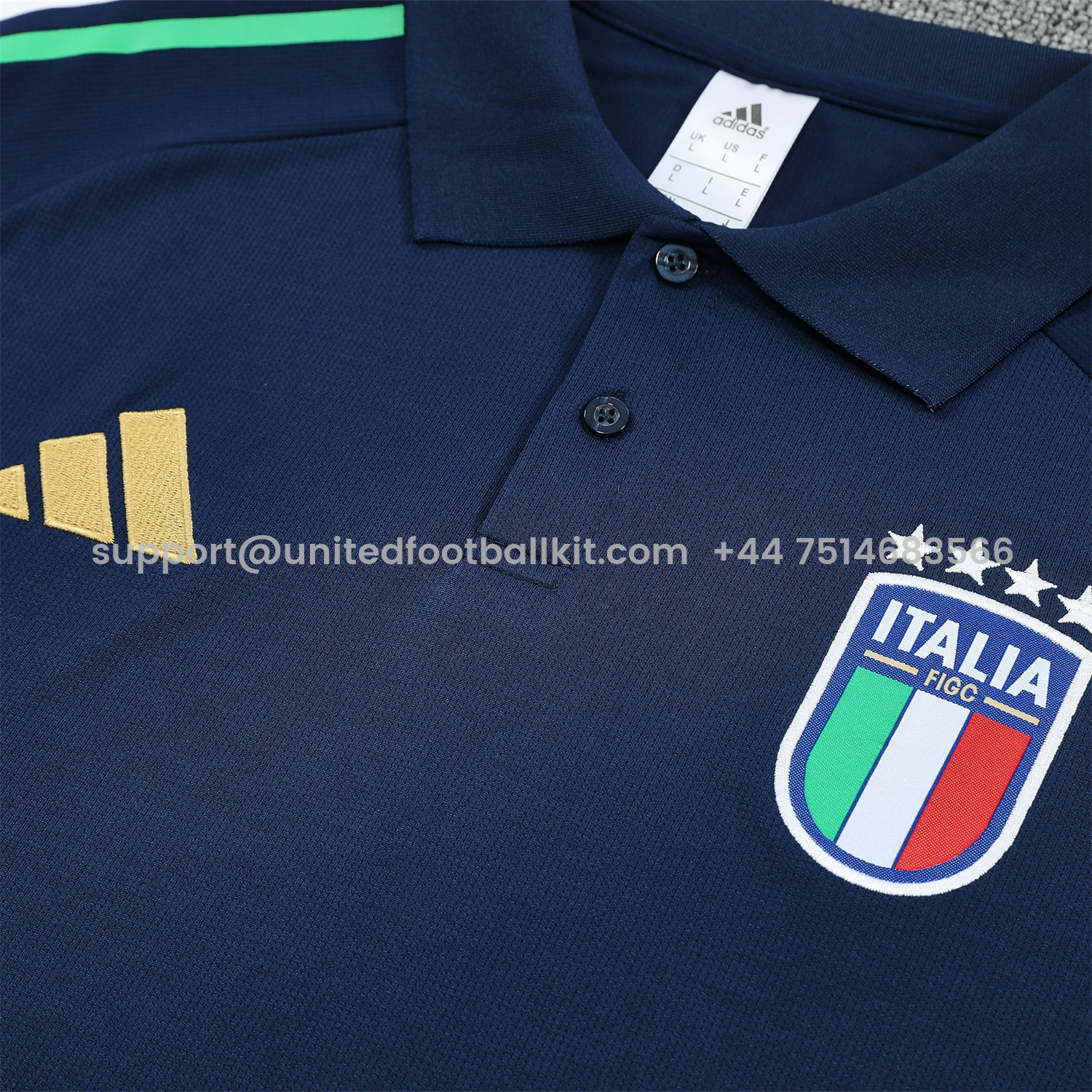 Unitedfootballkit.com | Italy 25-26 POLO Short-Sleeve Training Set - Deep Blue Top and Pants -Customize Name, Number and Patch | Worldwide Shipping