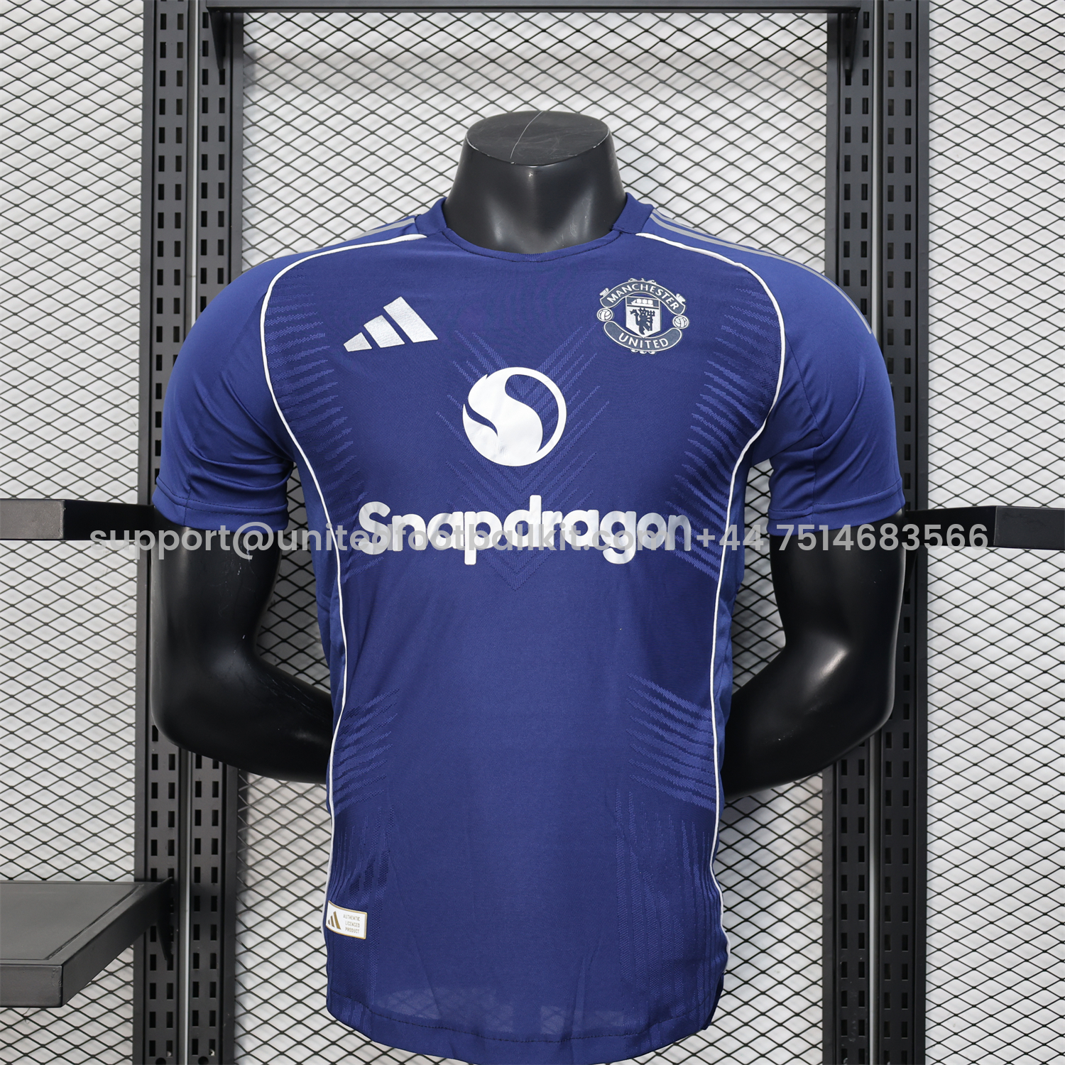 Unitedfootballkit.com | Manchester United 25-26 Blue Training Jersey - Player Version -Customize Name, Number and Patch | Worldwide Shipping