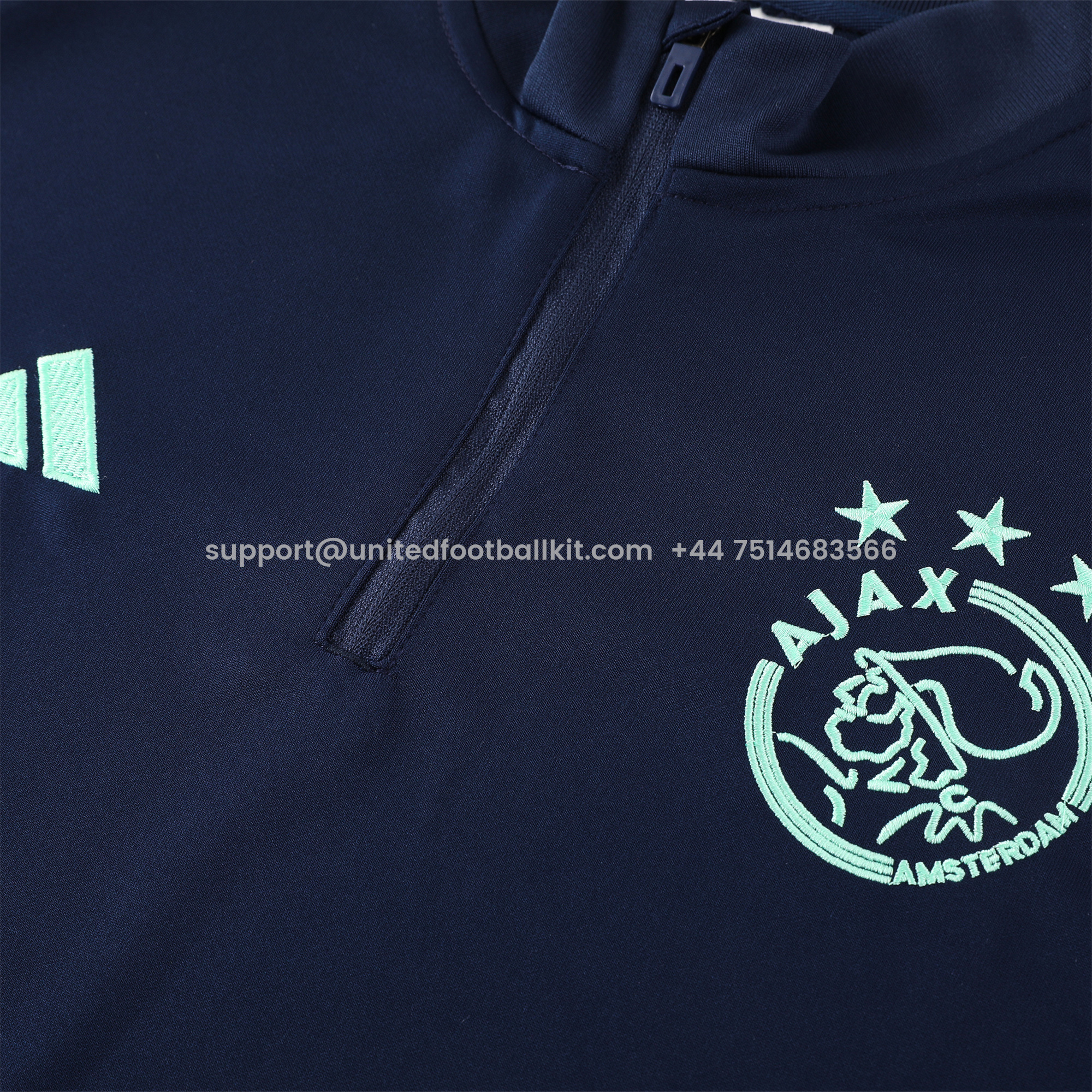 Unitedfootballkit.com | Ajax 24-25 Long Sleeve Training Set - Royal Blue -Customize Name, Number and Patch | Worldwide Shipping